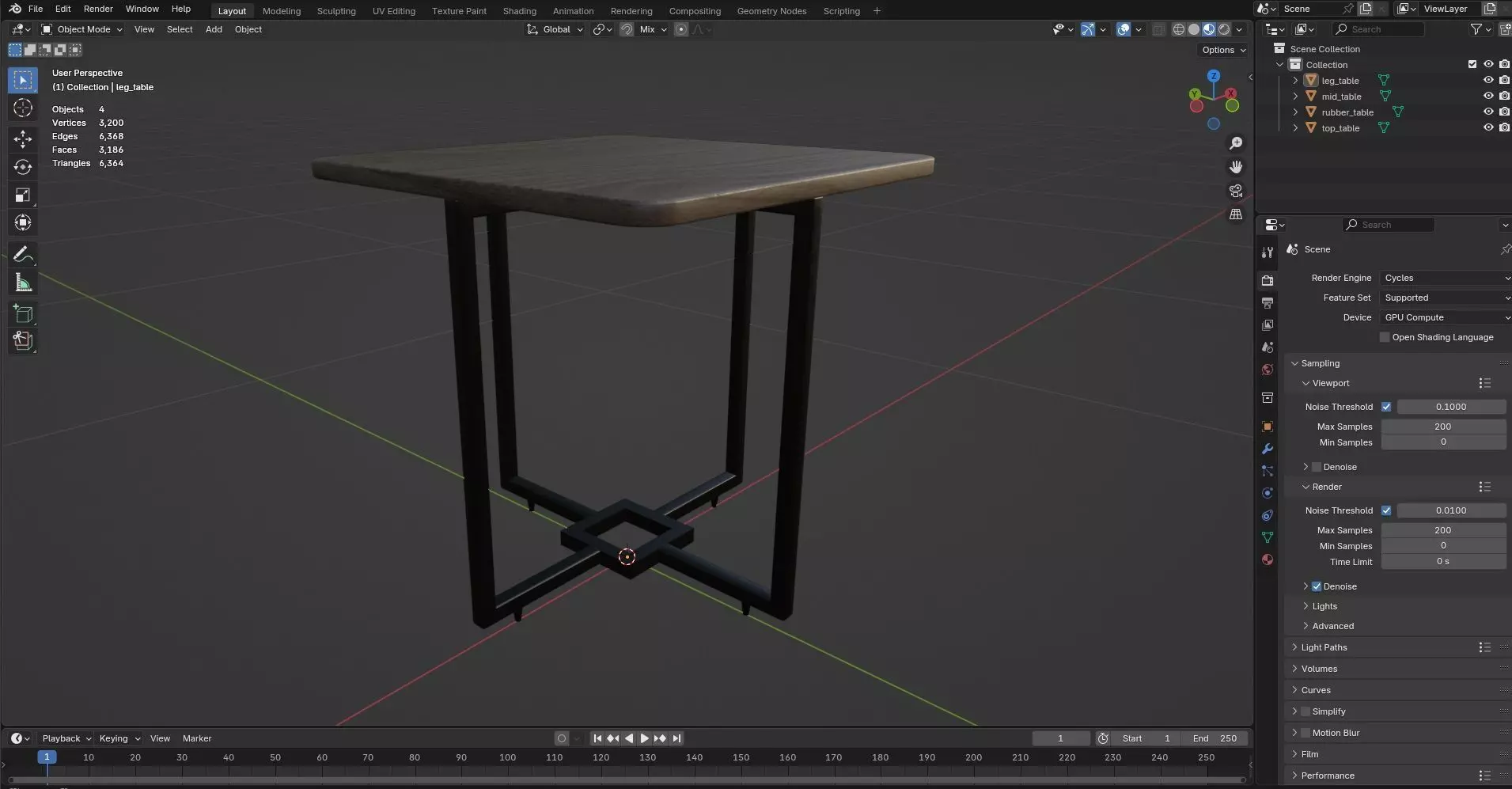 Square Table SG47 3D model_8