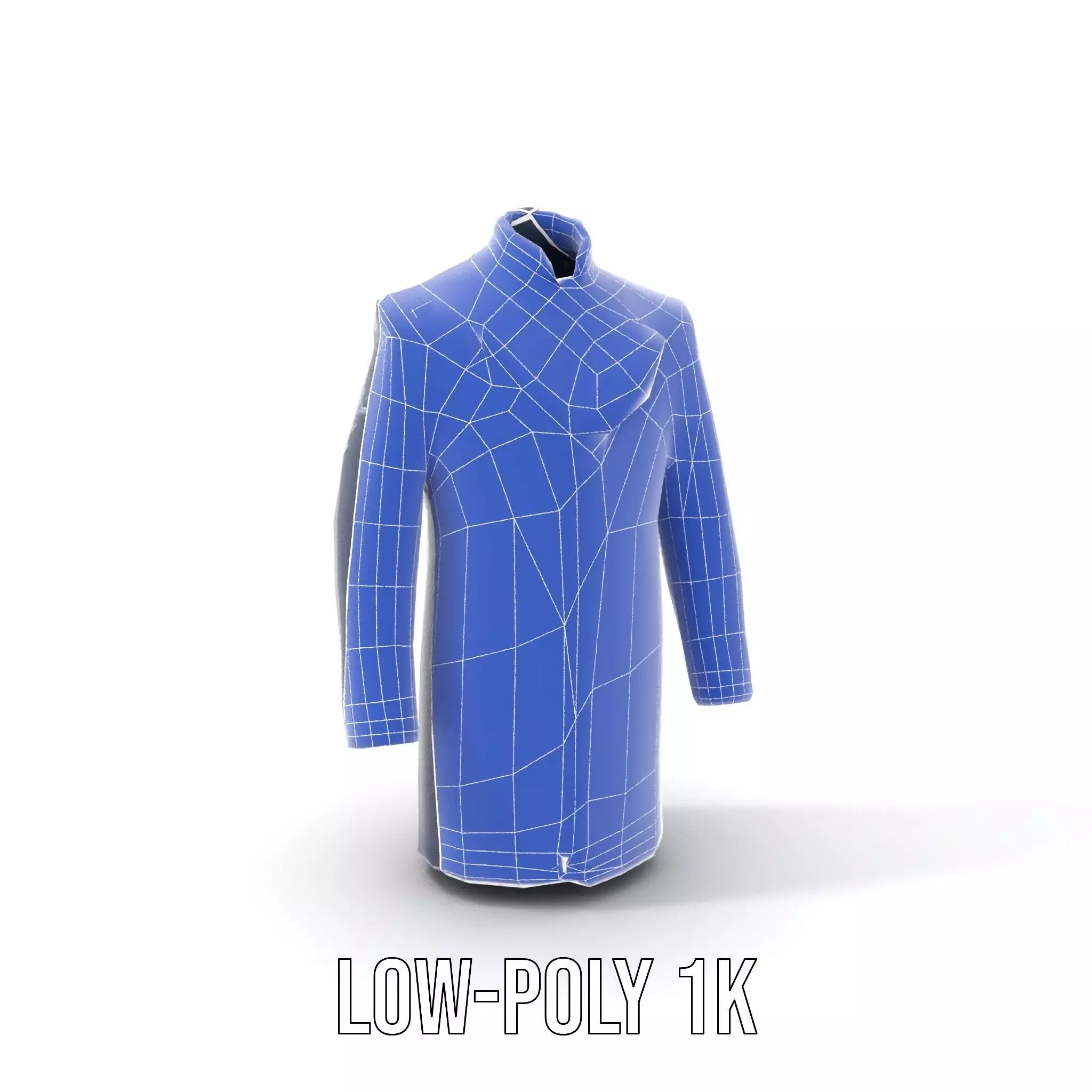 Navy Embroidered Coat model pack Low-poly 3D model_9