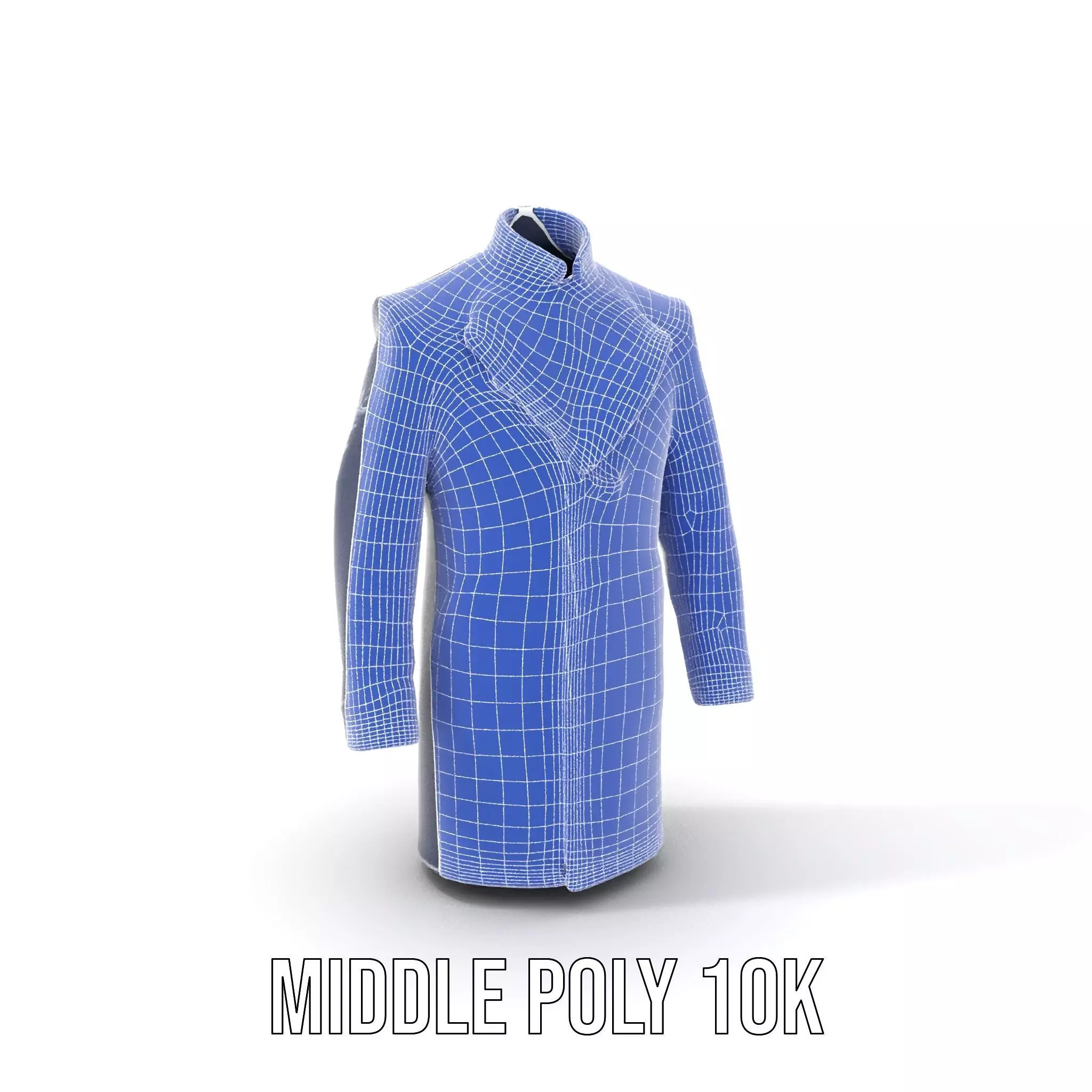 Navy Embroidered Coat model pack Low-poly 3D model_16