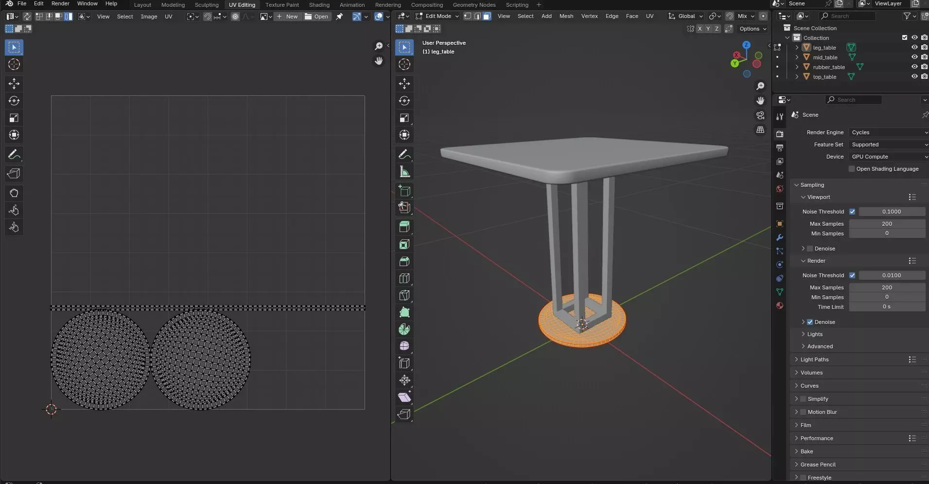 Square Table CG48 3D model_9