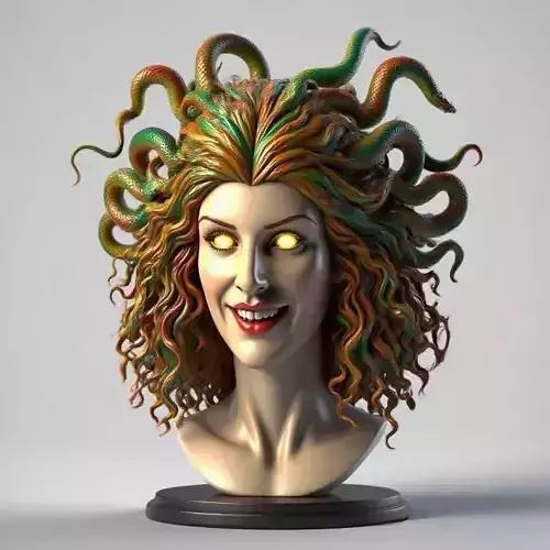 2236Laughing Medusa Gorgon Head 3D Model  magic