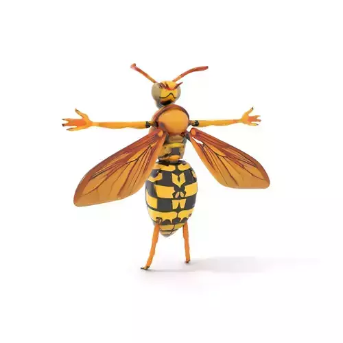 Vivid Wasp Insect model pack Low-poly 3D model