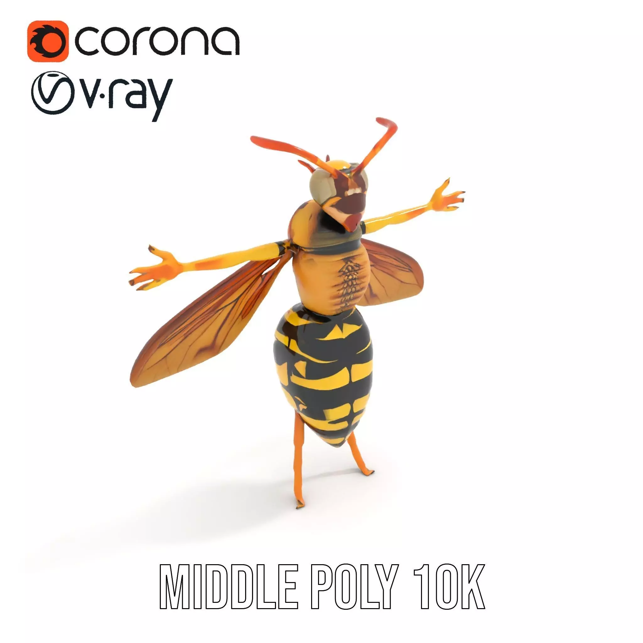 Vivid Wasp Insect model pack Low-poly 3D model_18