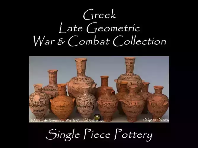 Greek Late Geo War And Combat Col Single Piece Pottery
