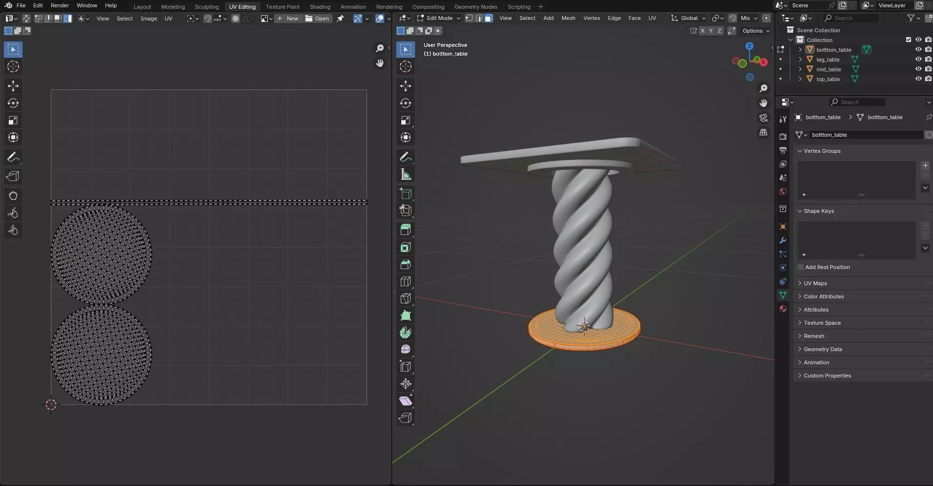 Square Table CG49 3D model_9