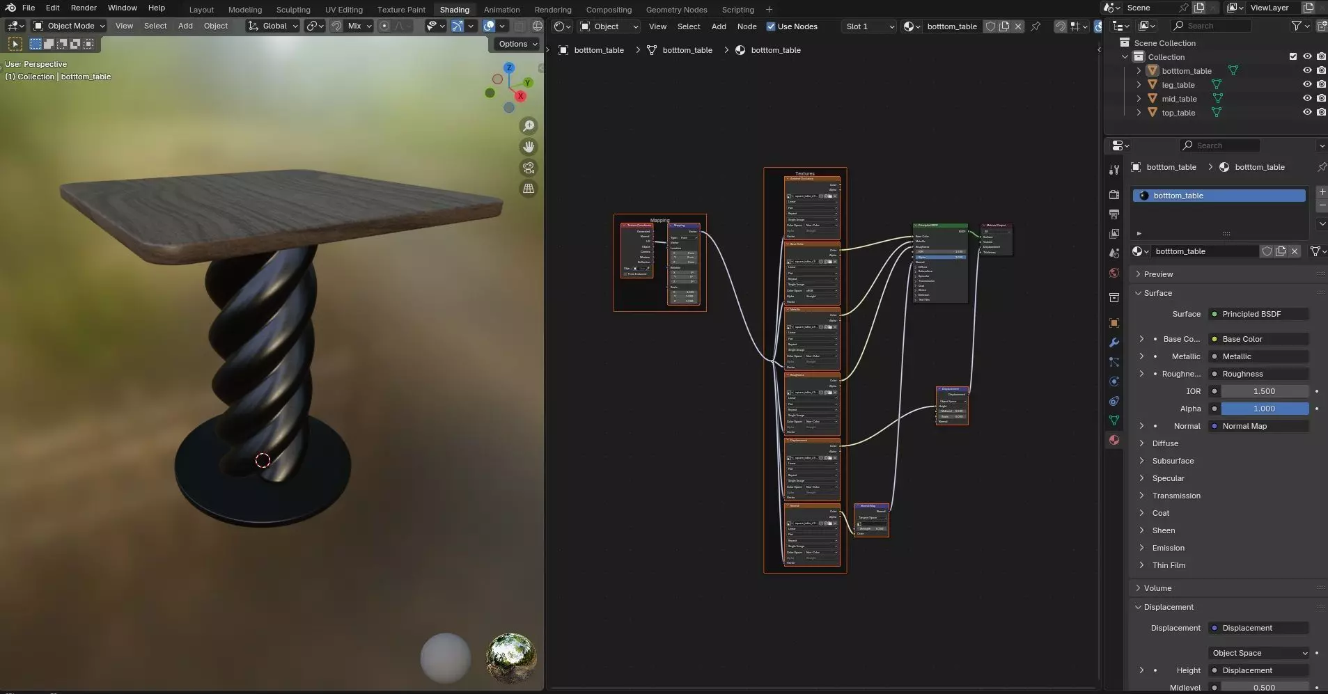 Square Table CG49 3D model_11