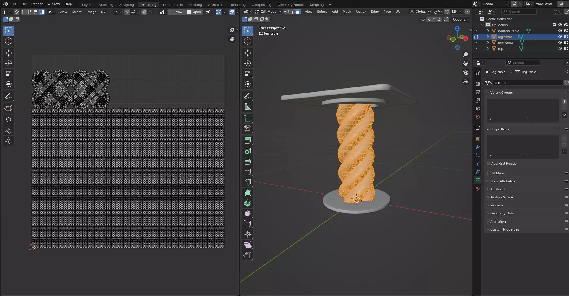Square Table CG49 3D model_10