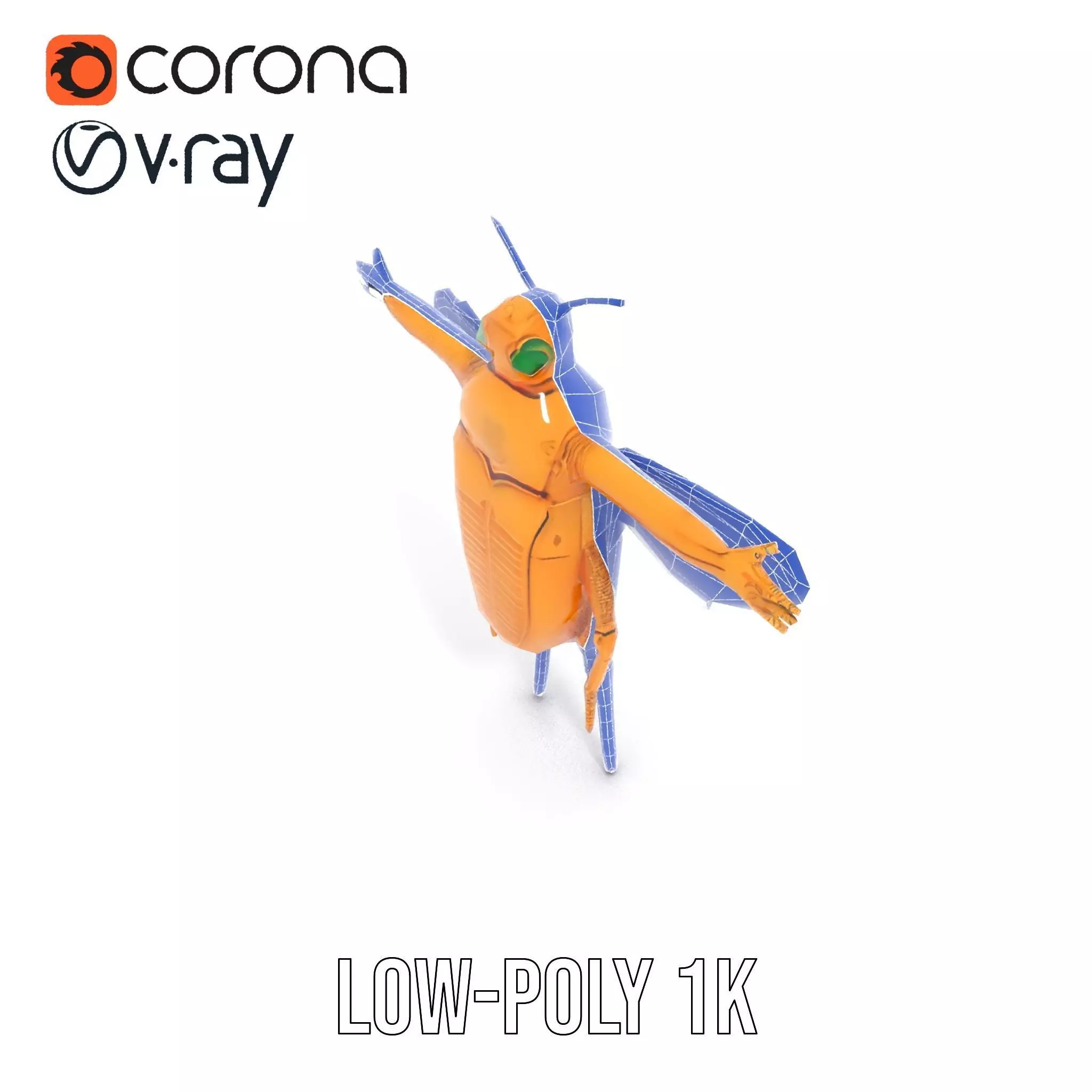 Golden Beetle Fantasy model pack Low-poly 3D model_28