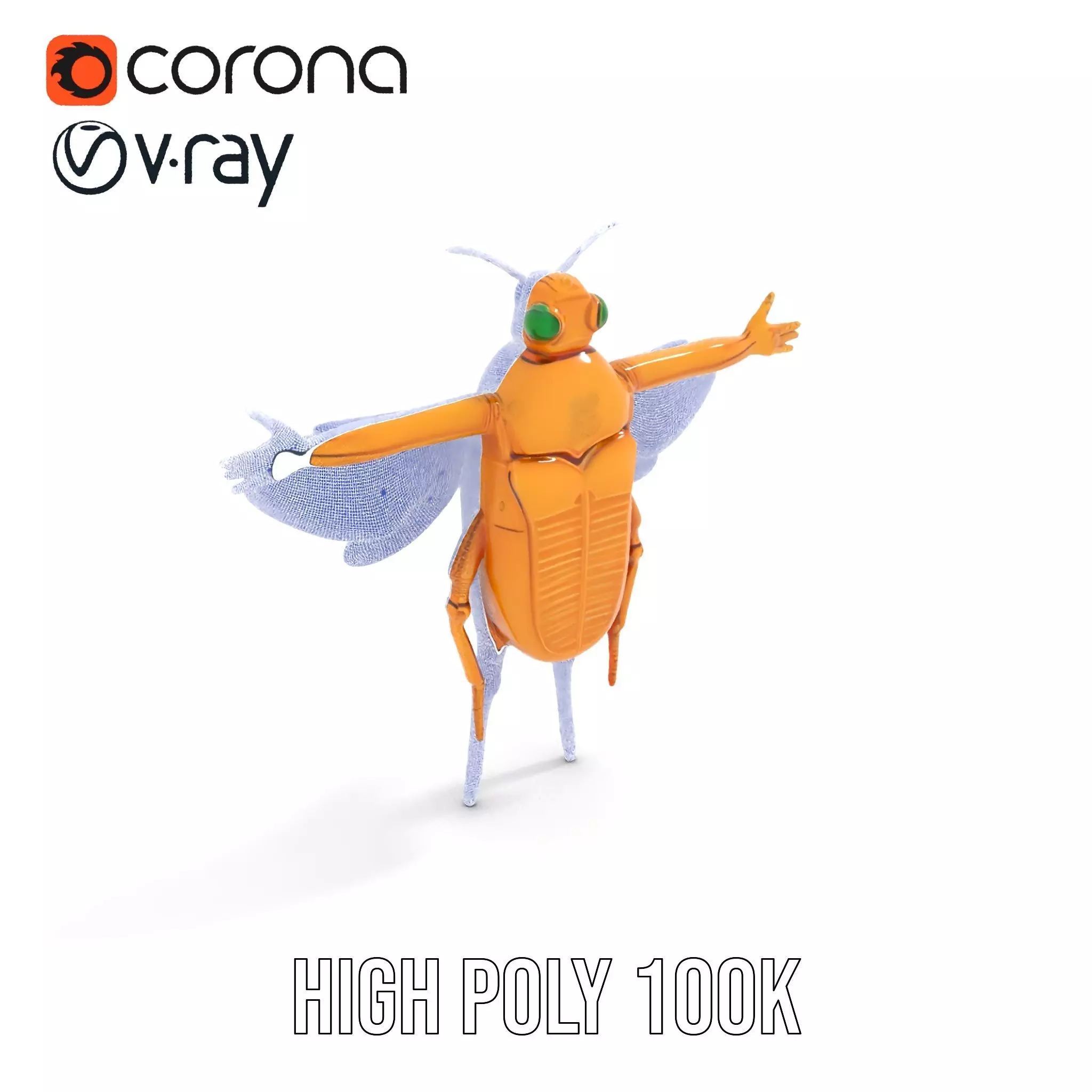 Golden Beetle Fantasy model pack Low-poly 3D model_34