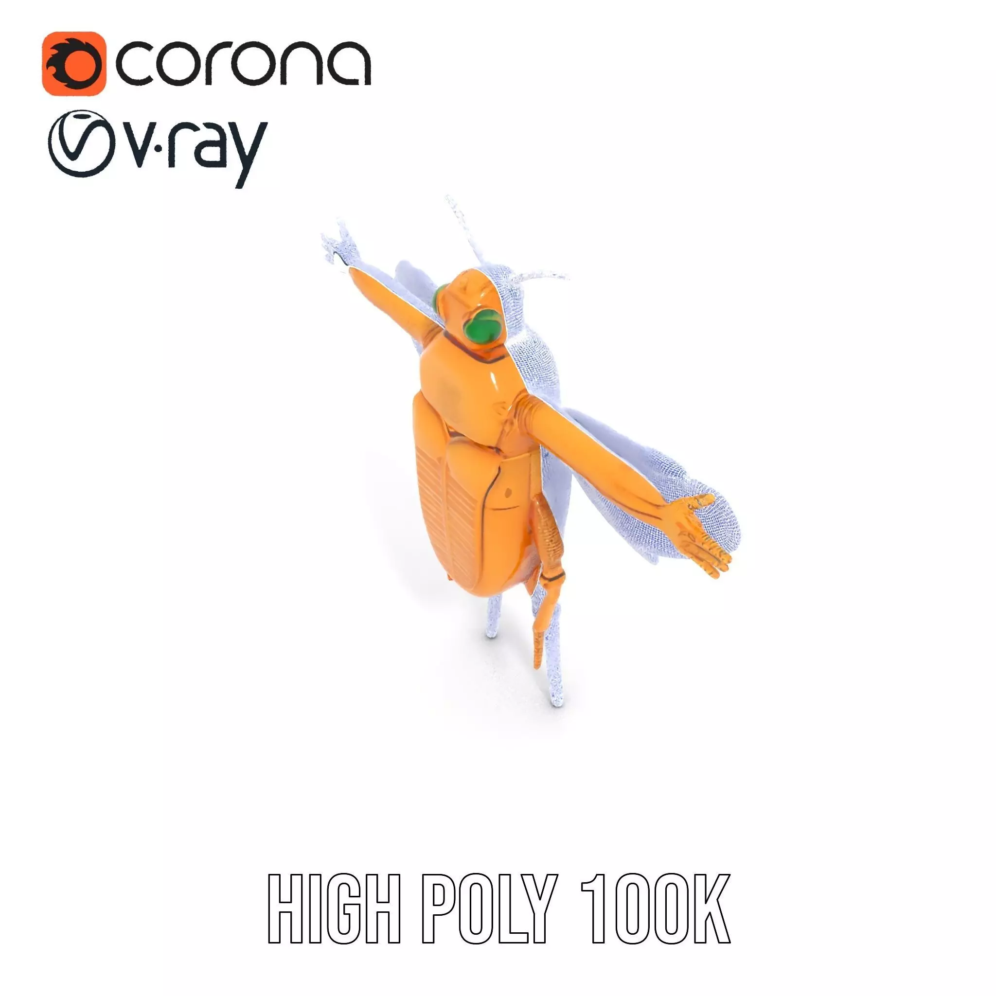 Golden Beetle Fantasy model pack Low-poly 3D model_32