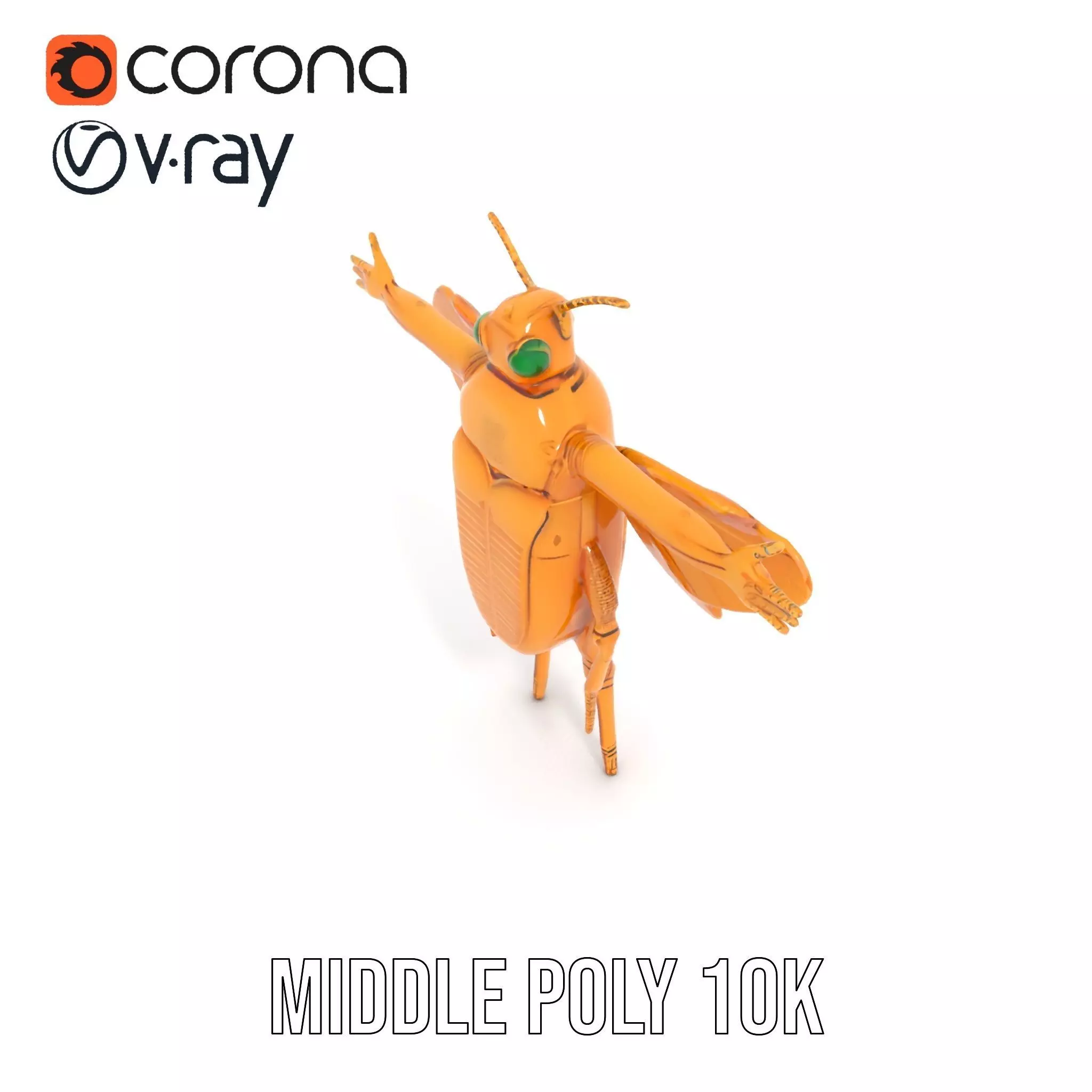 Golden Beetle Fantasy model pack Low-poly 3D model_16