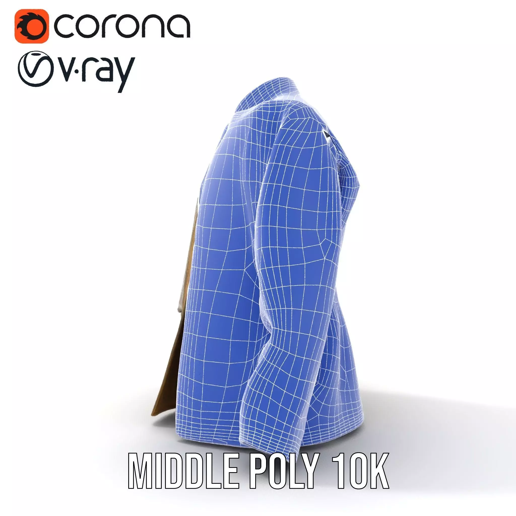 Elegant Olive Sherwani model pack Low-poly 3D model_26