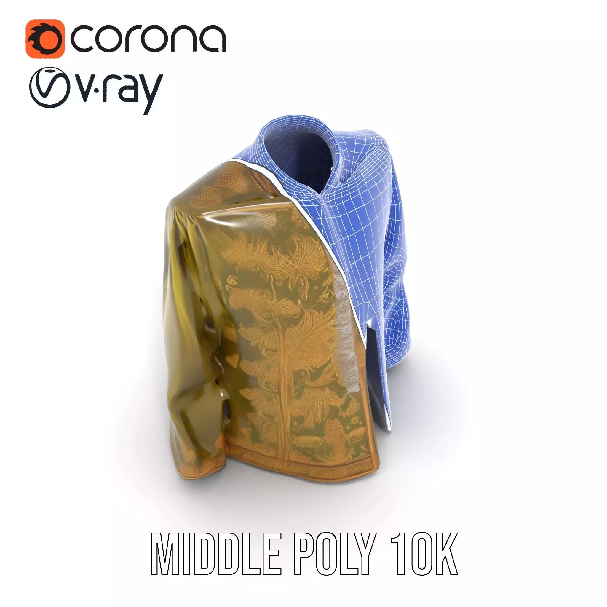 Elegant Olive Sherwani model pack Low-poly 3D model_23