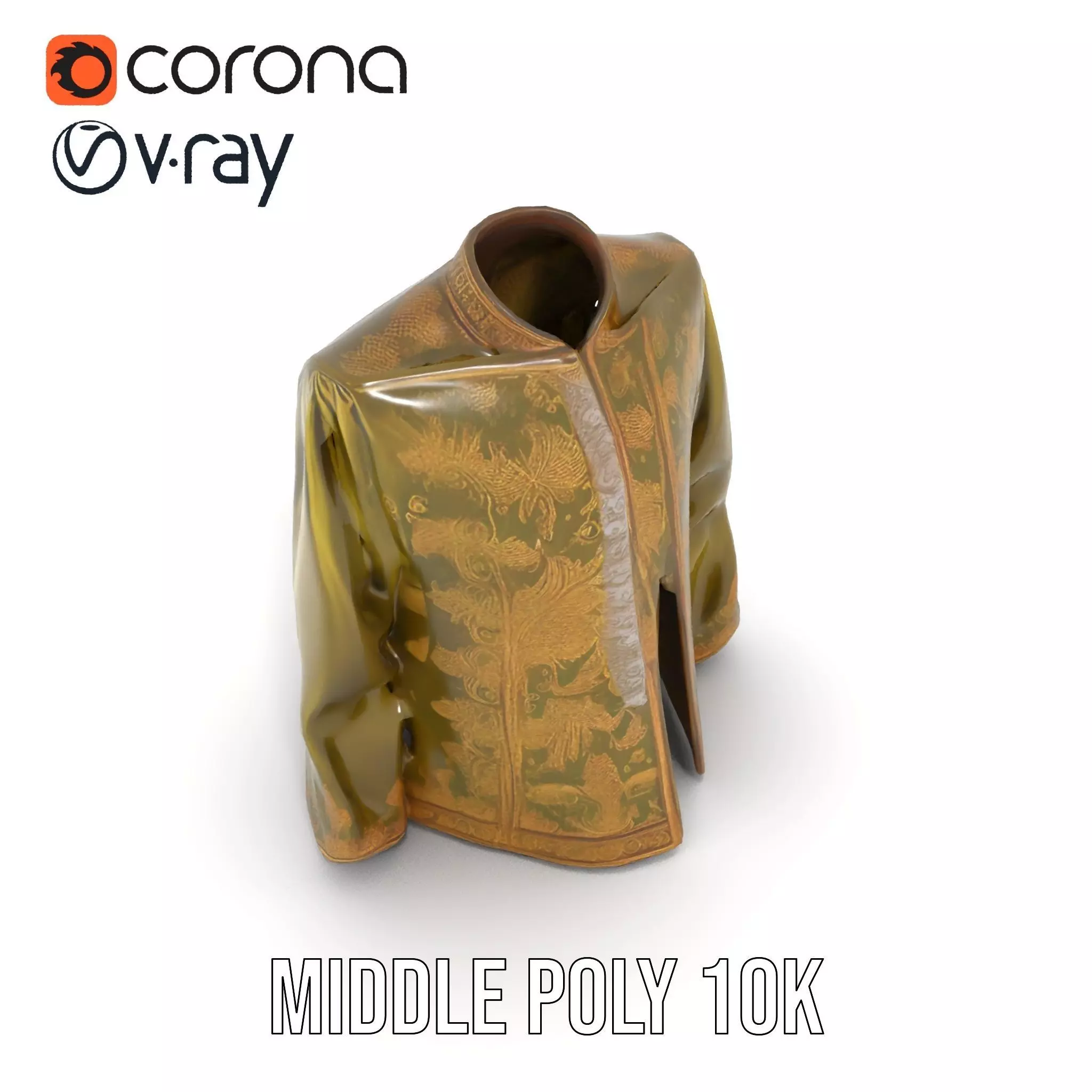 Elegant Olive Sherwani model pack Low-poly 3D model_6