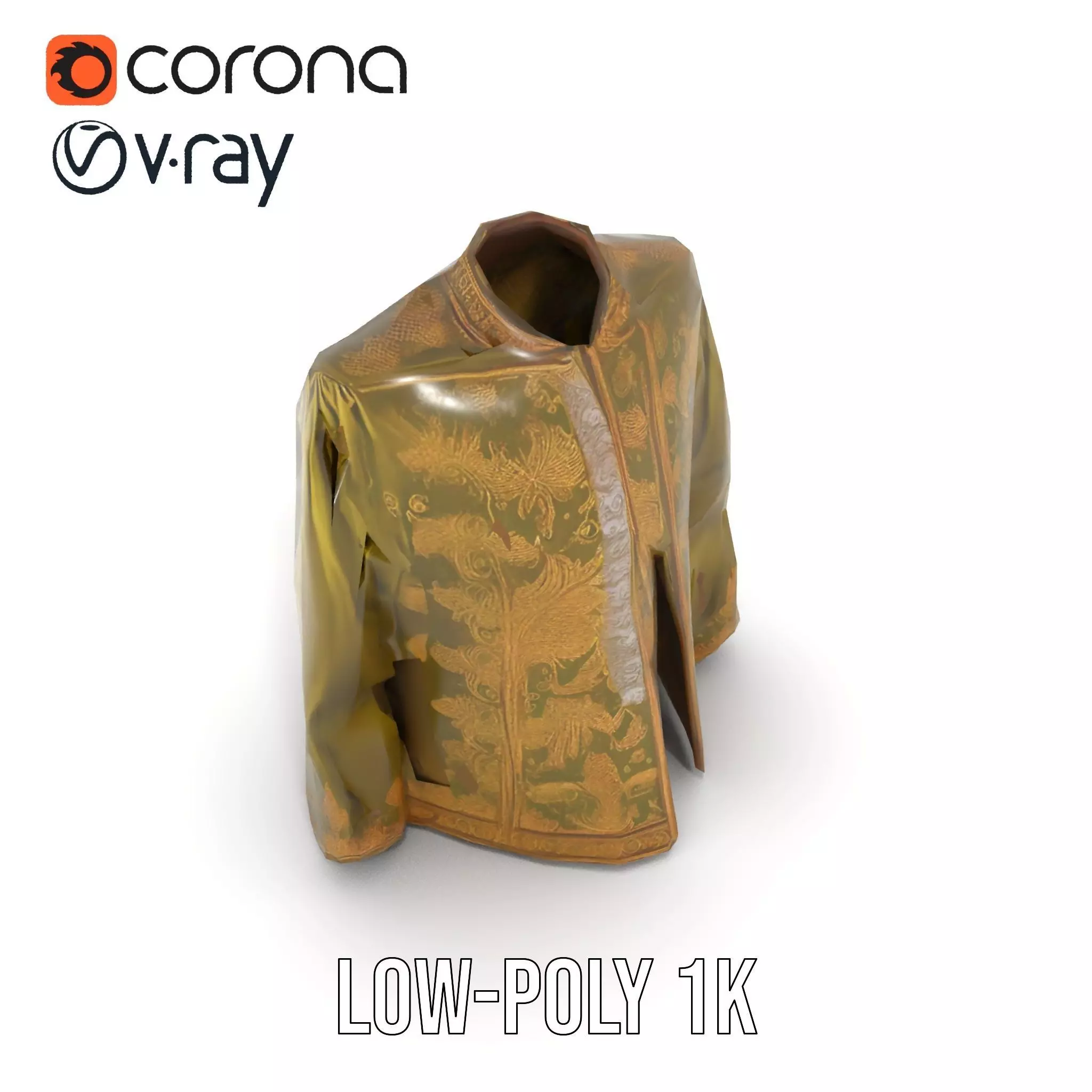 Elegant Olive Sherwani model pack Low-poly 3D model_19