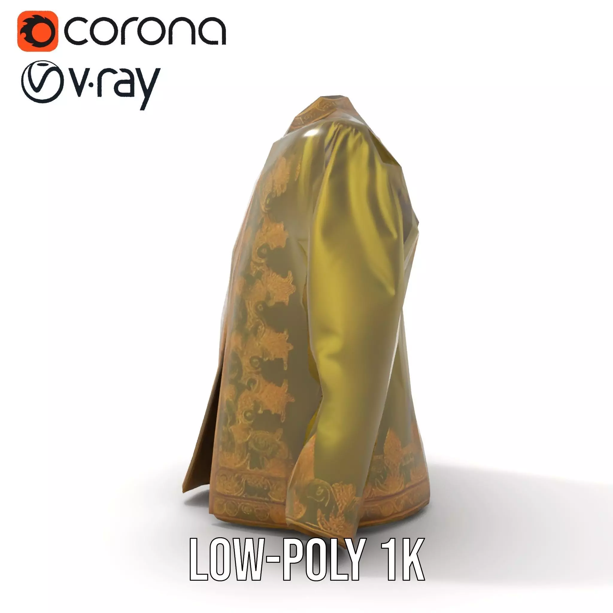 Elegant Olive Sherwani model pack Low-poly 3D model_22