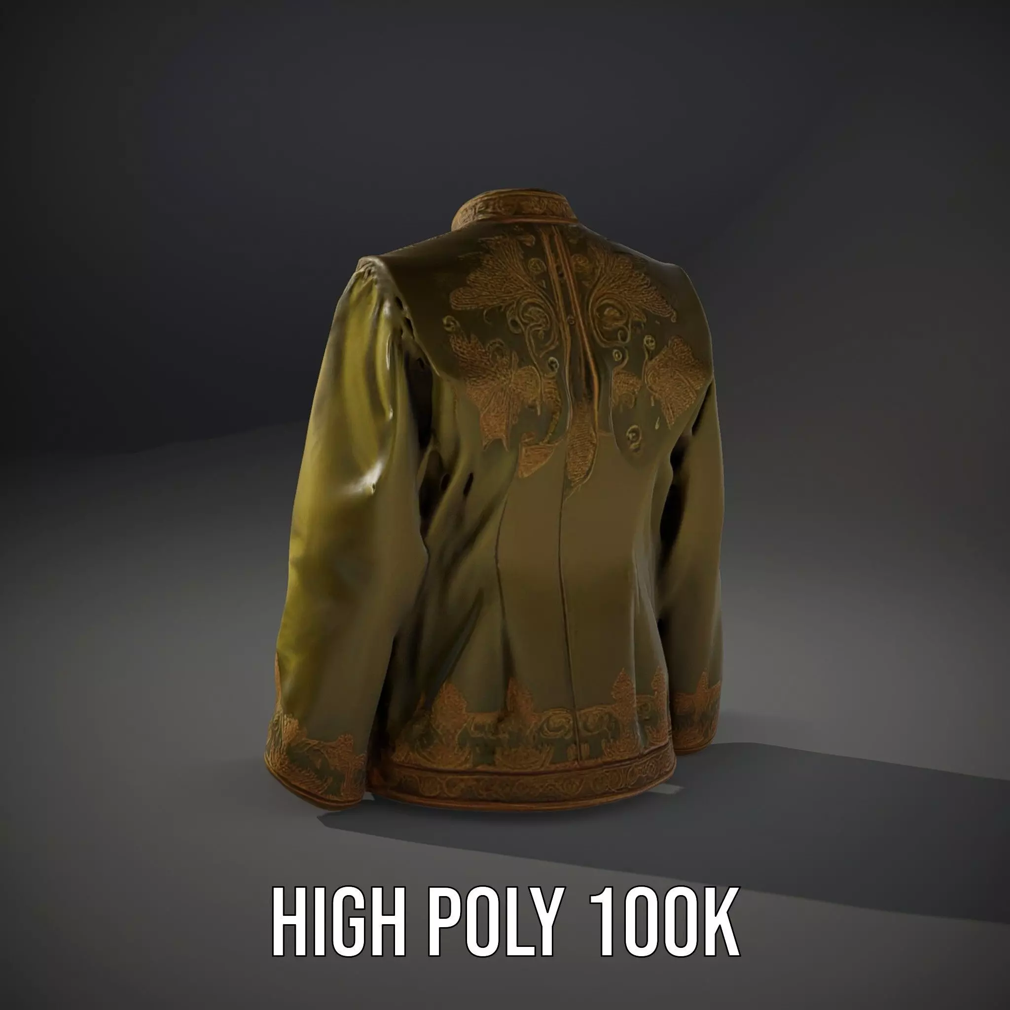 Elegant Olive Sherwani model pack Low-poly 3D model_10