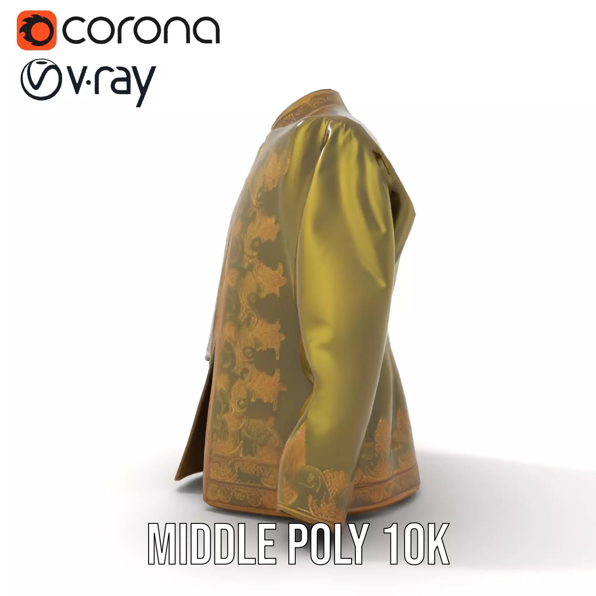 Elegant Olive Sherwani model pack Low-poly 3D model_13