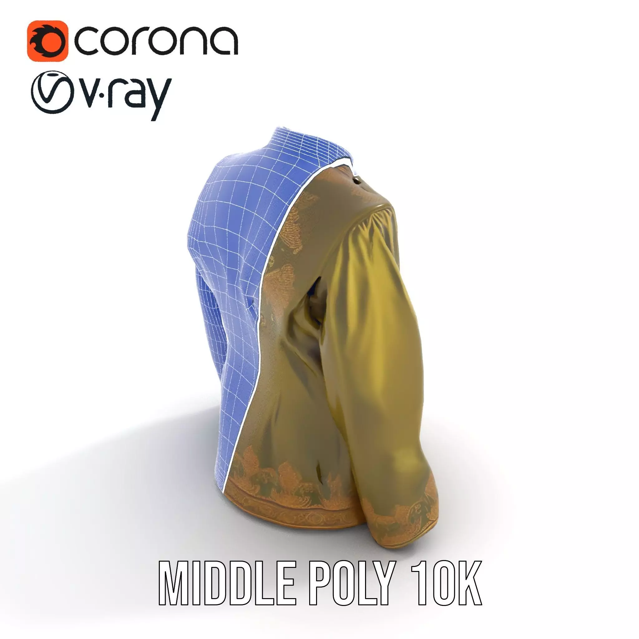 Elegant Olive Sherwani model pack Low-poly 3D model_29