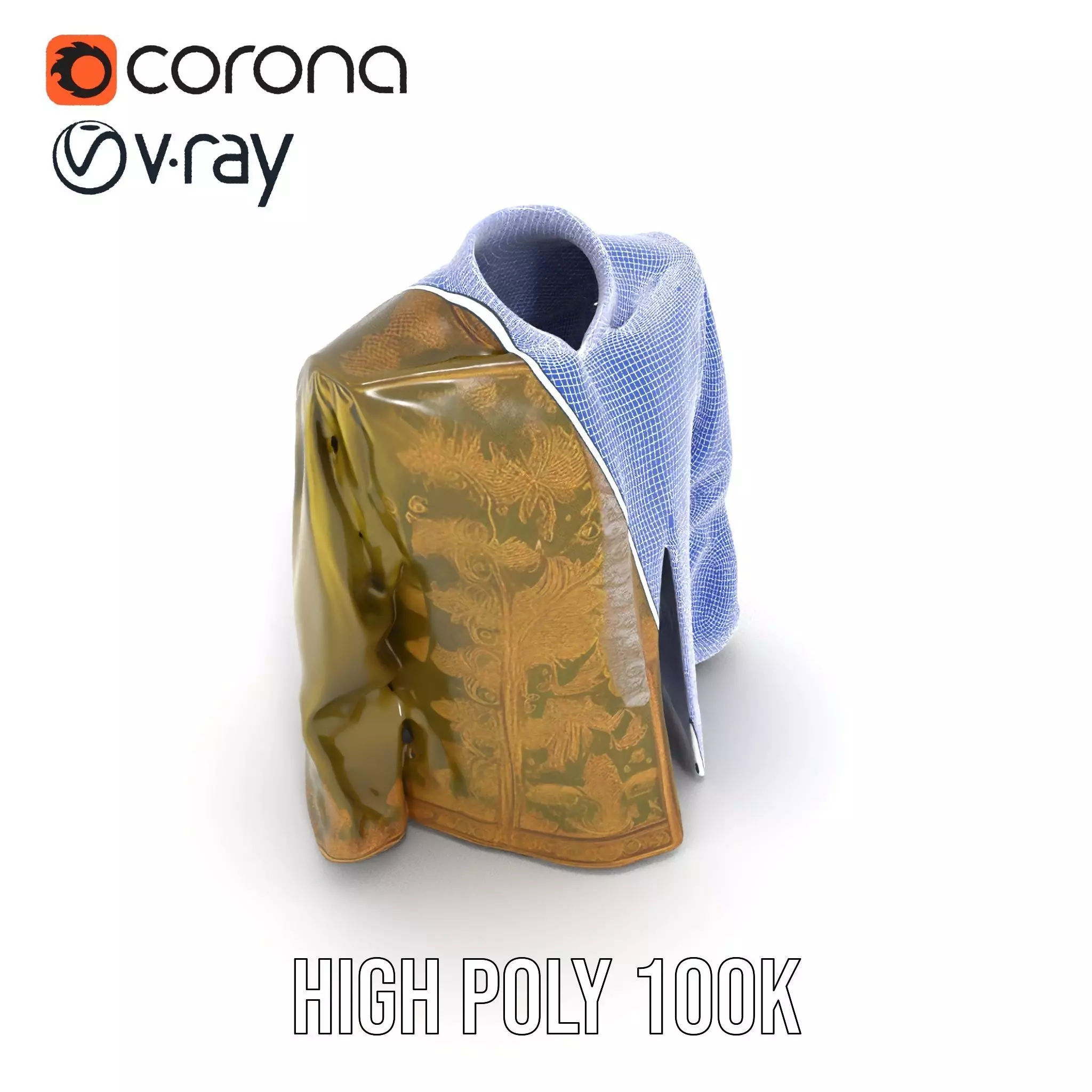 Elegant Olive Sherwani model pack Low-poly 3D model_25