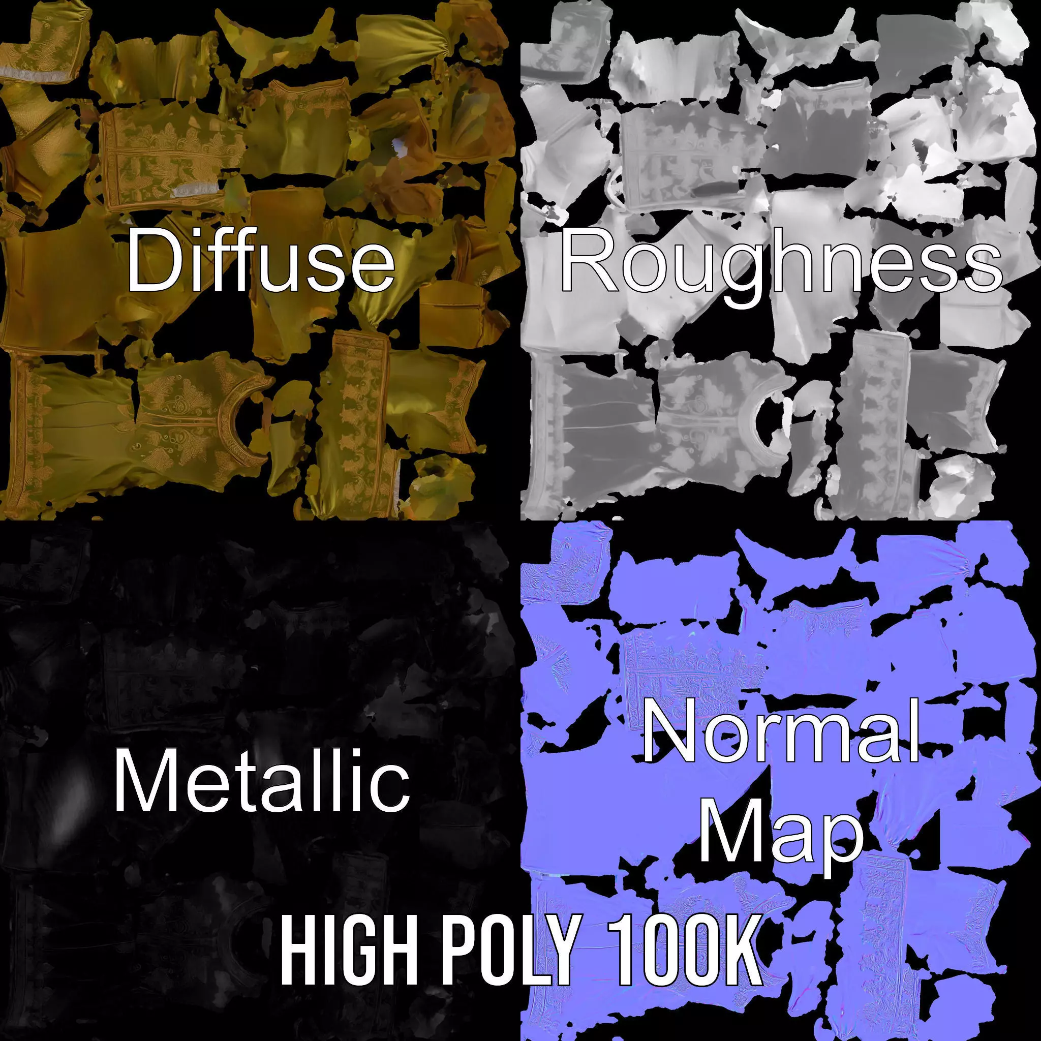 Elegant Olive Sherwani model pack Low-poly 3D model_3