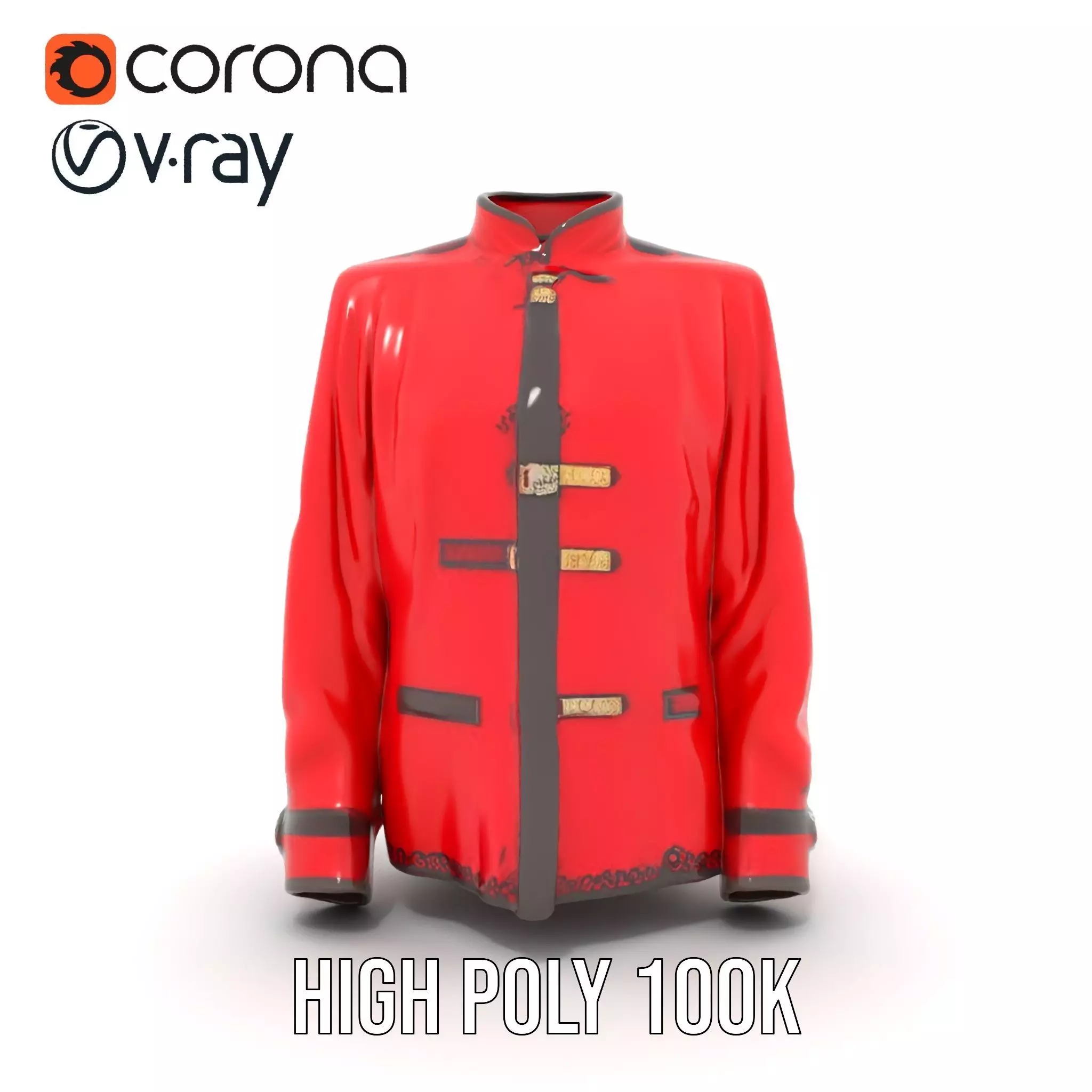 Classic Red Jacket model pack Low-poly 3D model_31