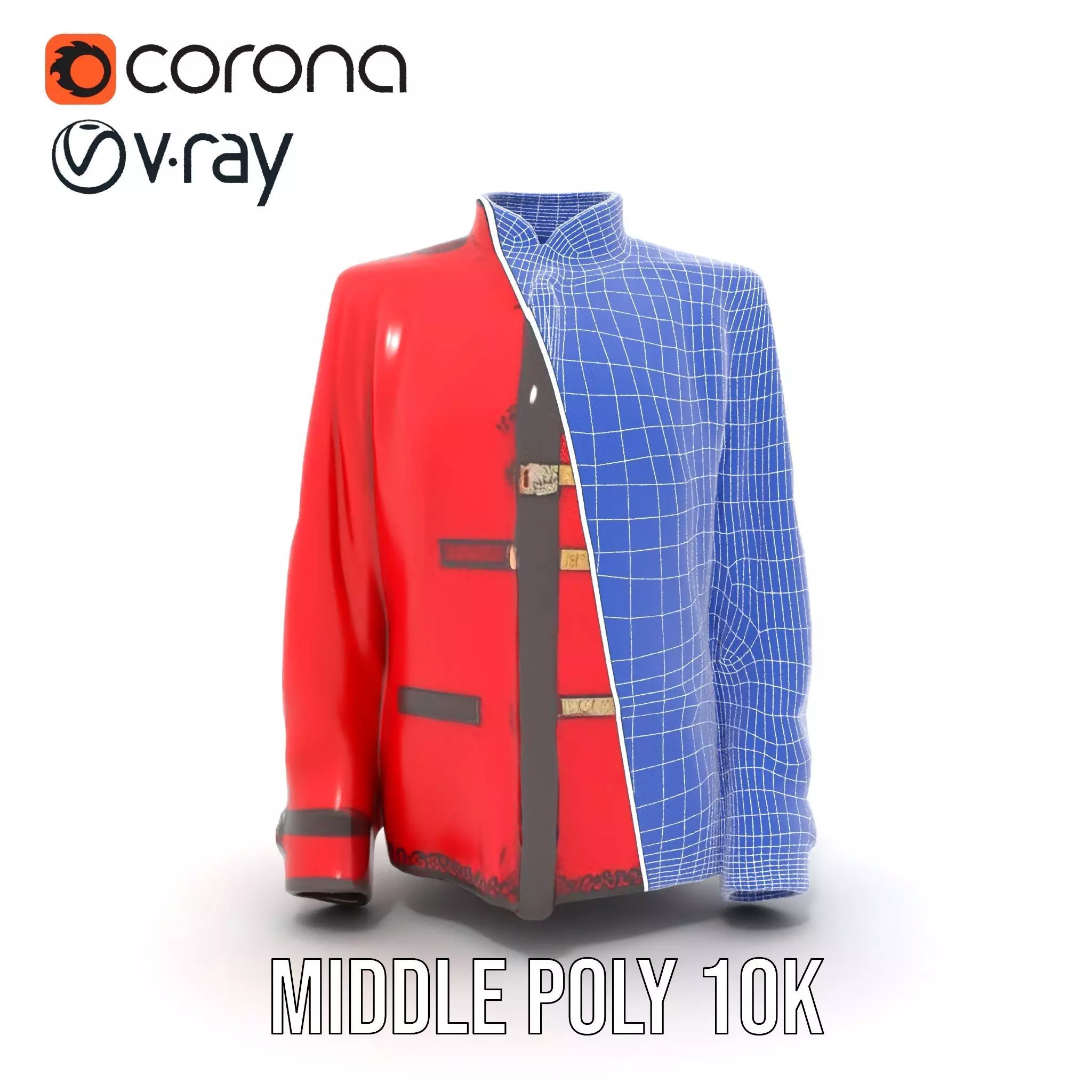Classic Red Jacket model pack Low-poly 3D model_29