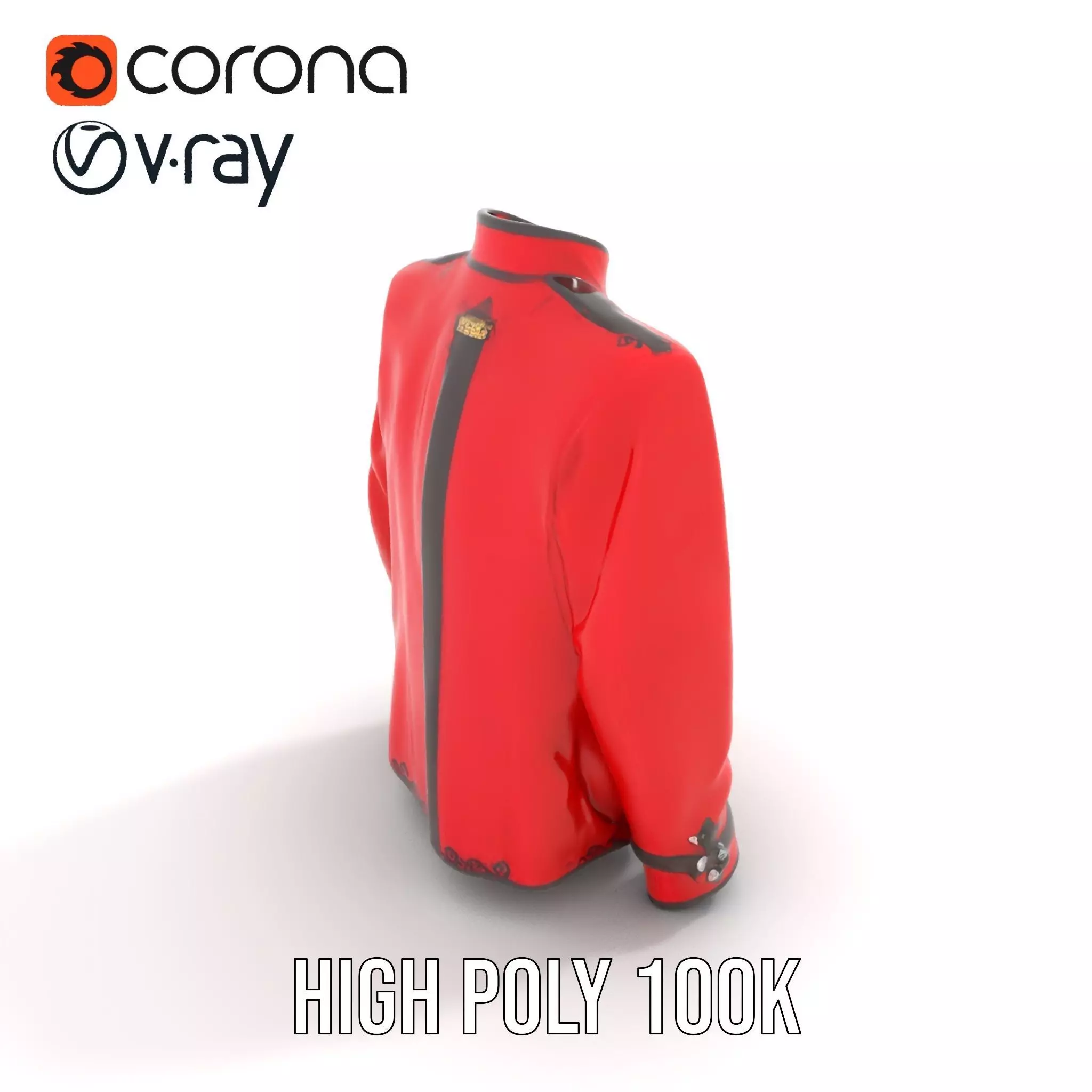 Classic Red Jacket model pack Low-poly 3D model_20