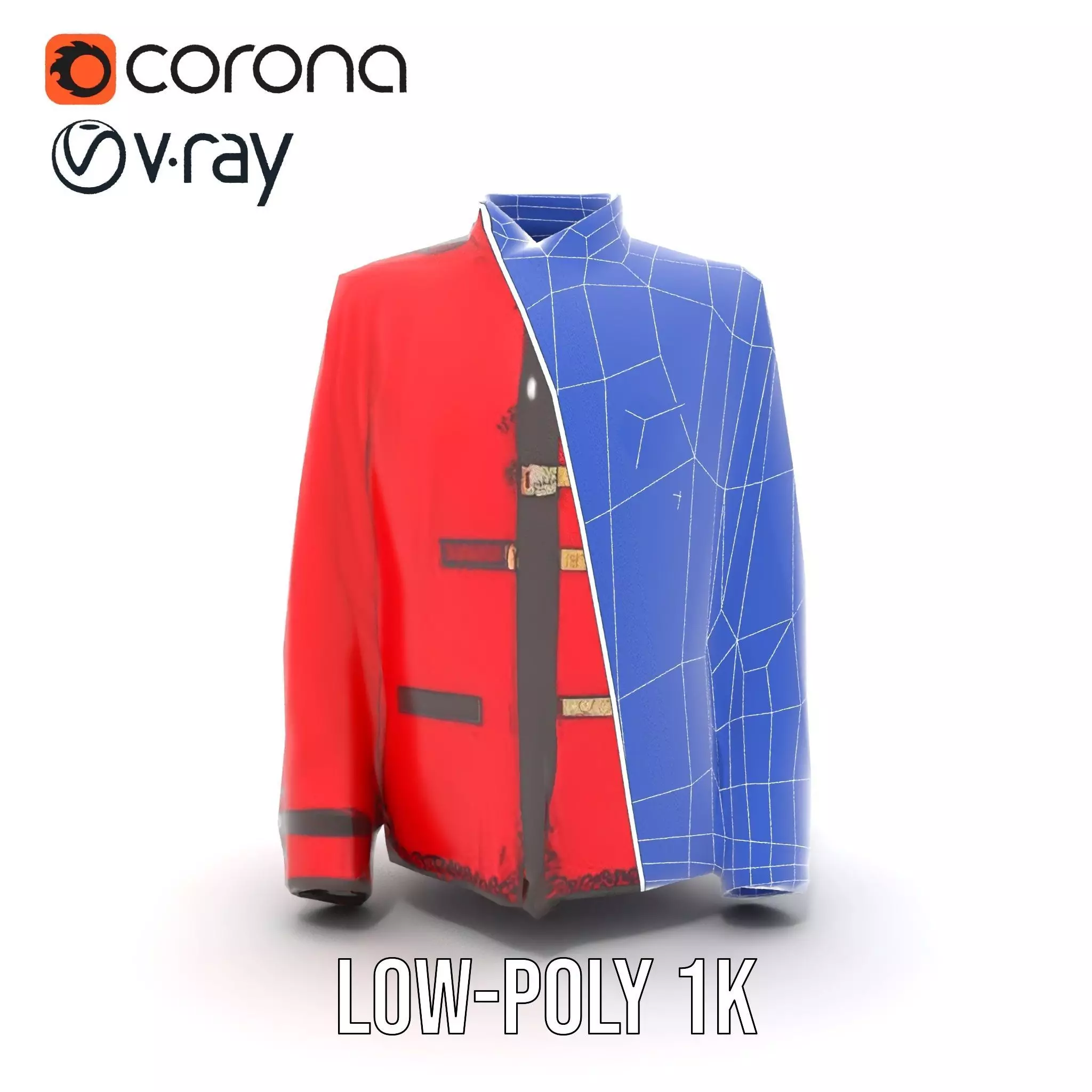 Classic Red Jacket model pack Low-poly 3D model_22