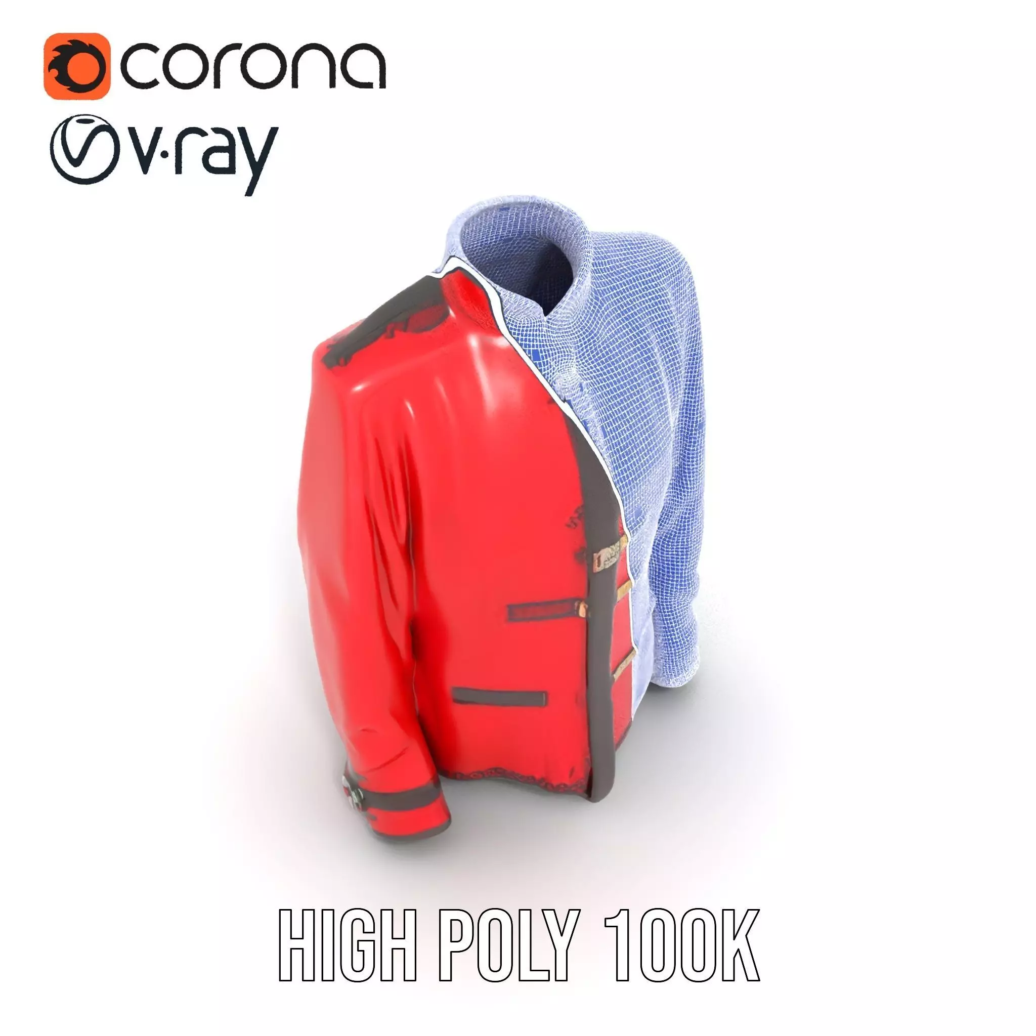 Classic Red Jacket model pack Low-poly 3D model_32