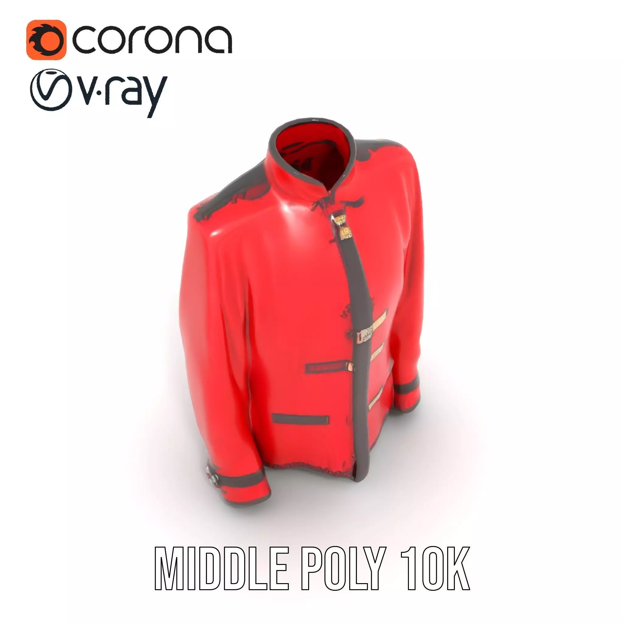 Classic Red Jacket model pack Low-poly 3D model_10