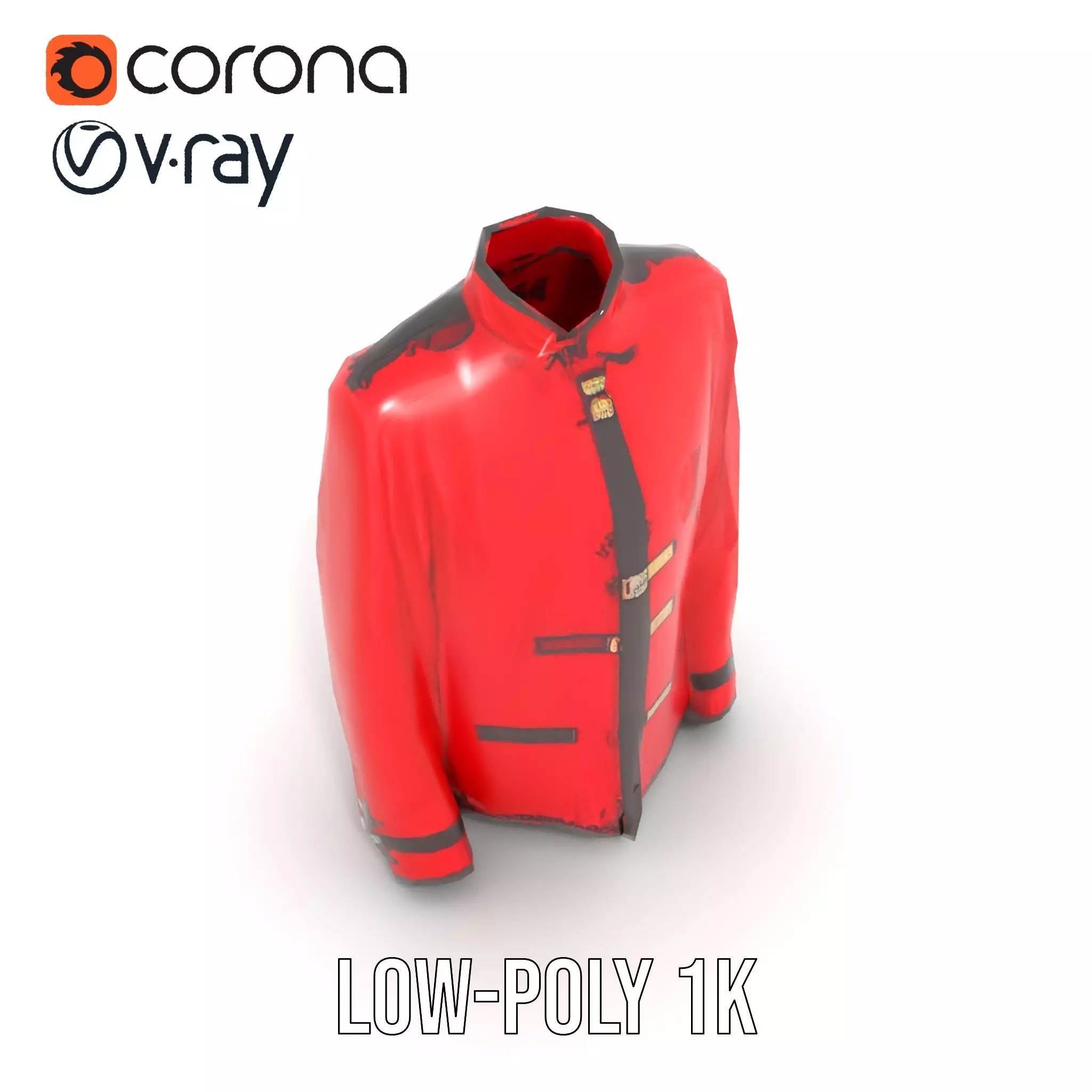 Classic Red Jacket model pack Low-poly 3D model_16