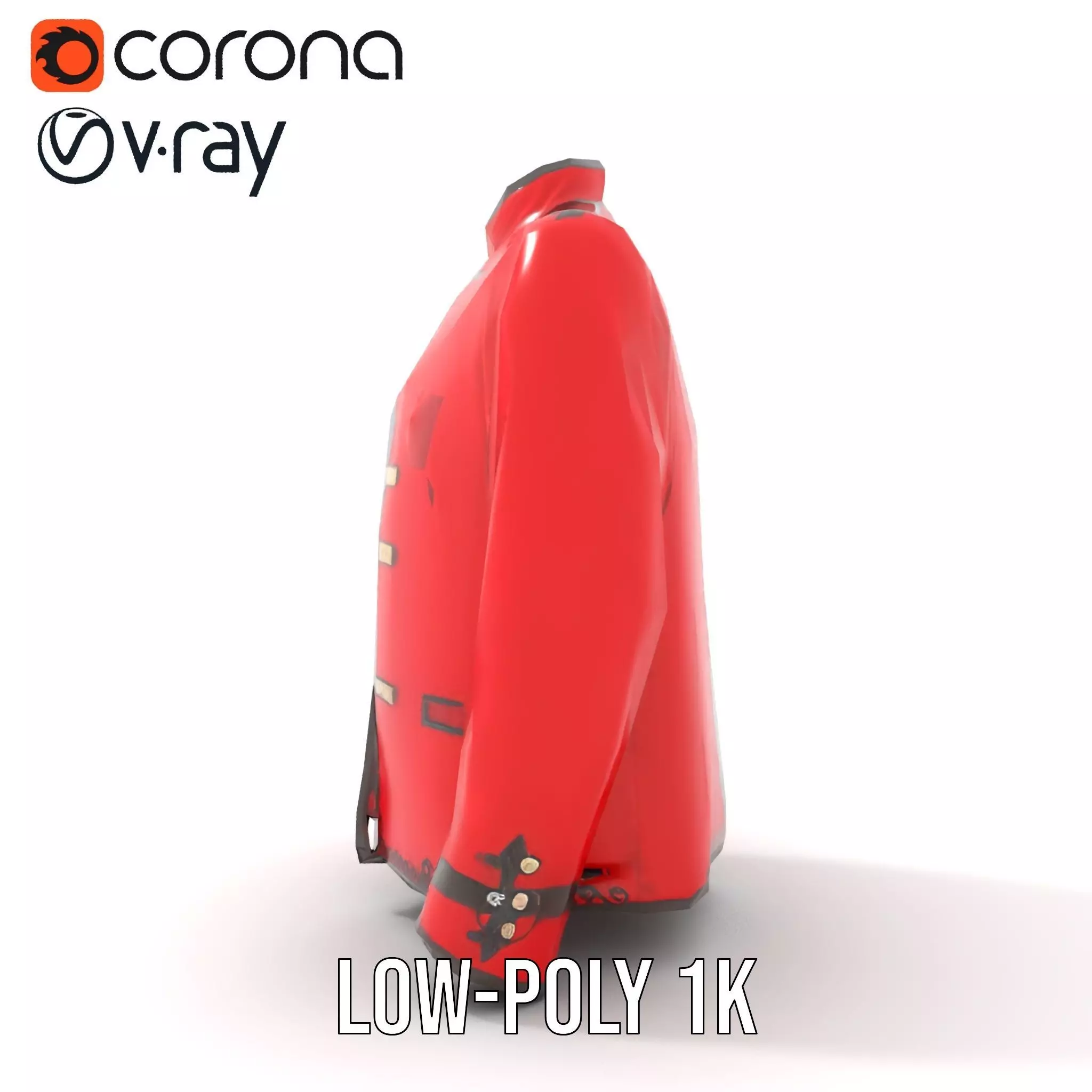 Classic Red Jacket model pack Low-poly 3D model_14