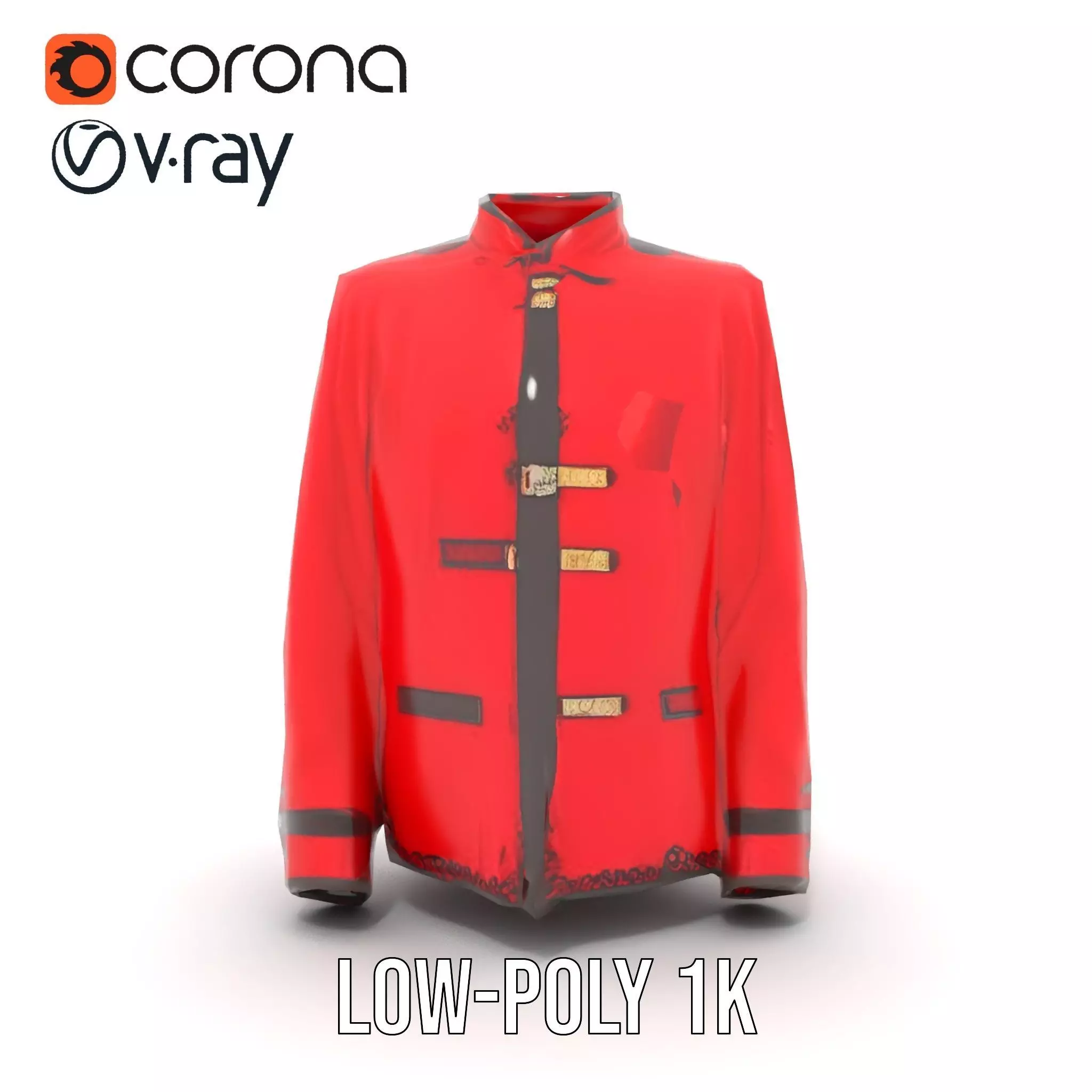 Classic Red Jacket model pack Low-poly 3D model_30