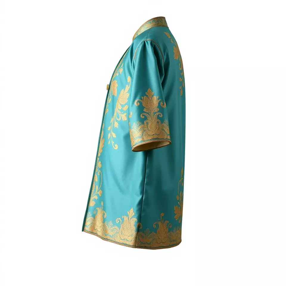 Turquoise Embroidered Robe model pack Low-poly 3D model_2