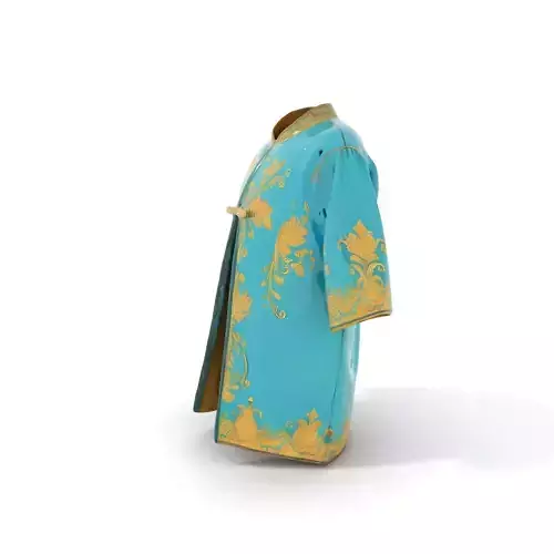 Turquoise Embroidered Robe model pack