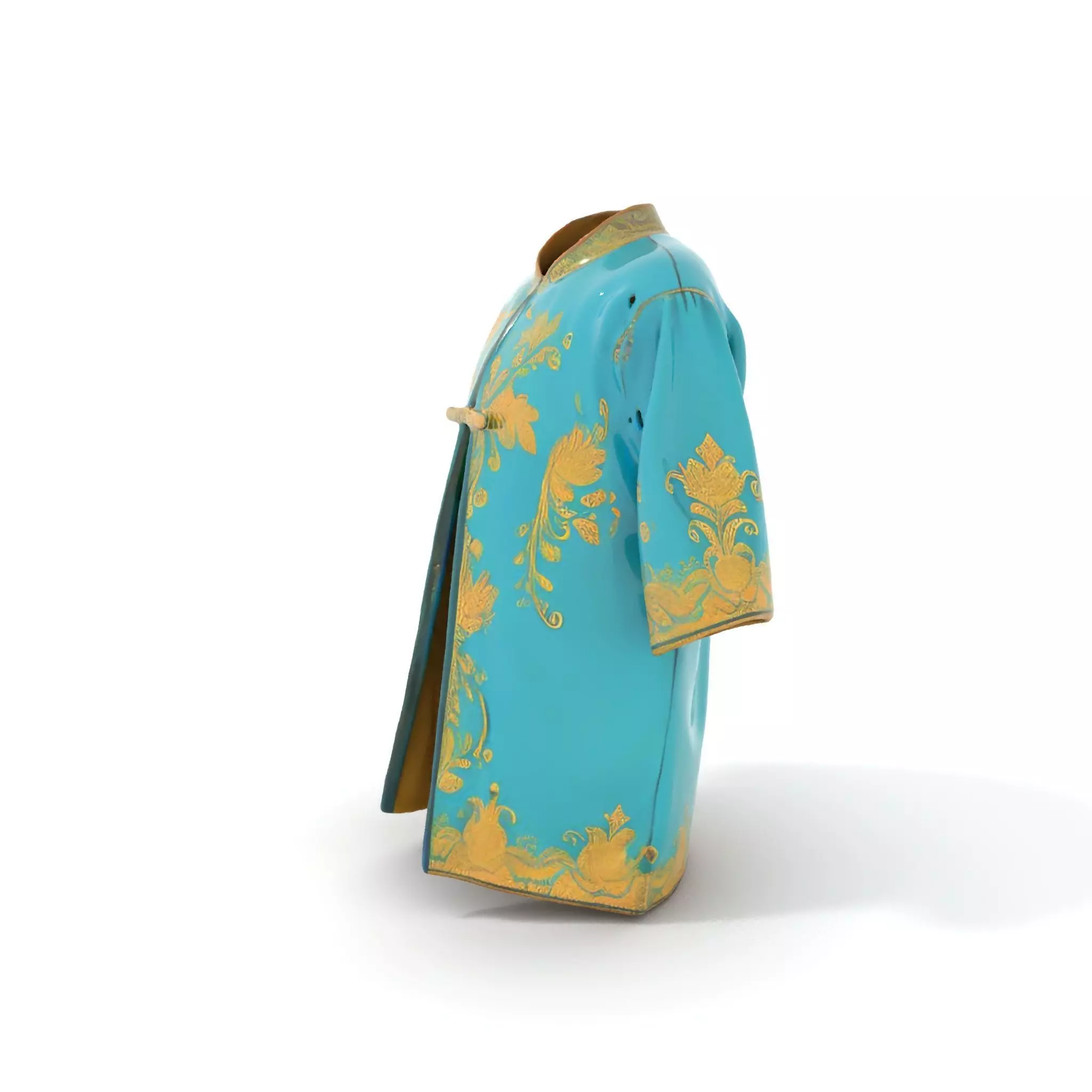 Turquoise Embroidered Robe model pack Low-poly 3D model_0