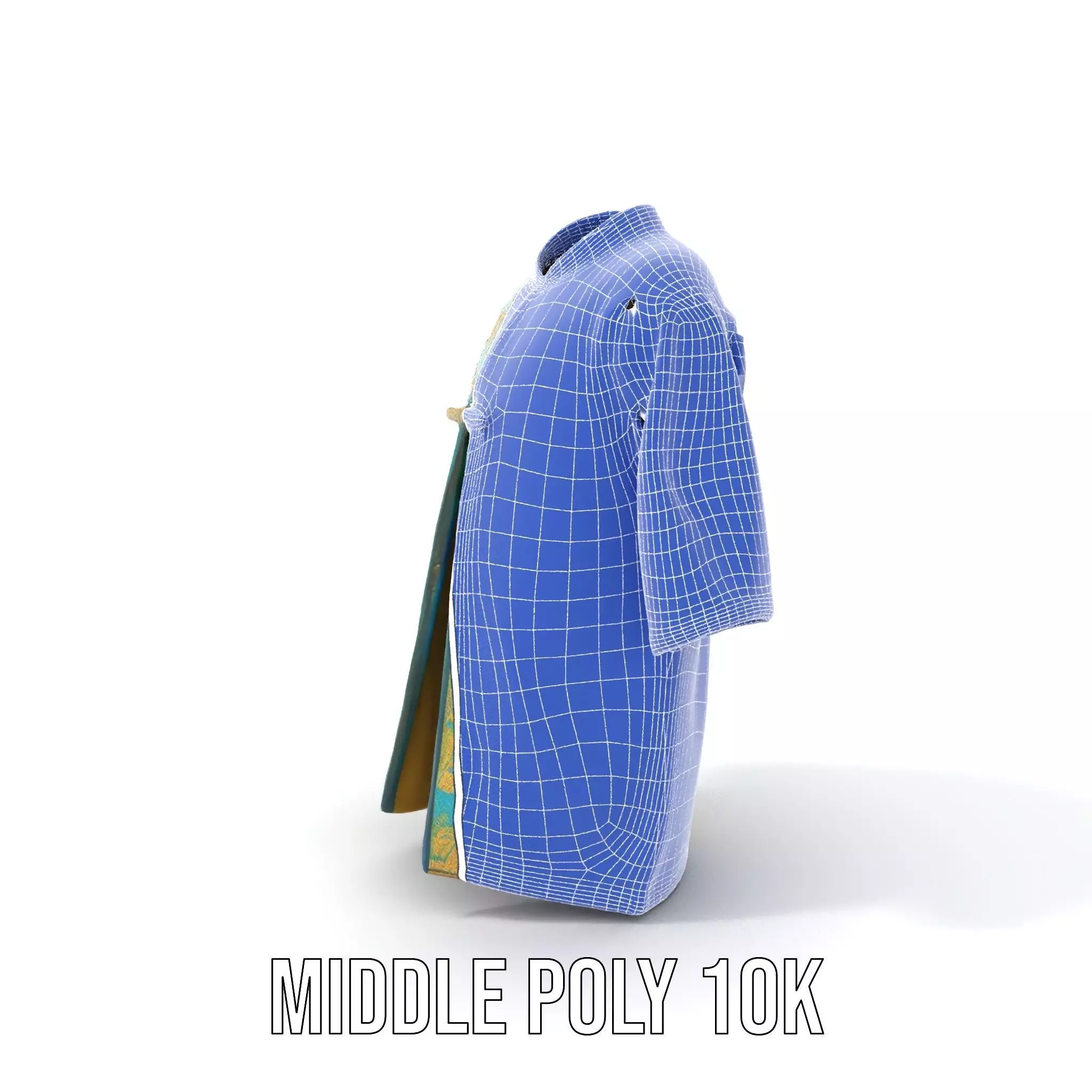 Turquoise Embroidered Robe model pack Low-poly 3D model_15