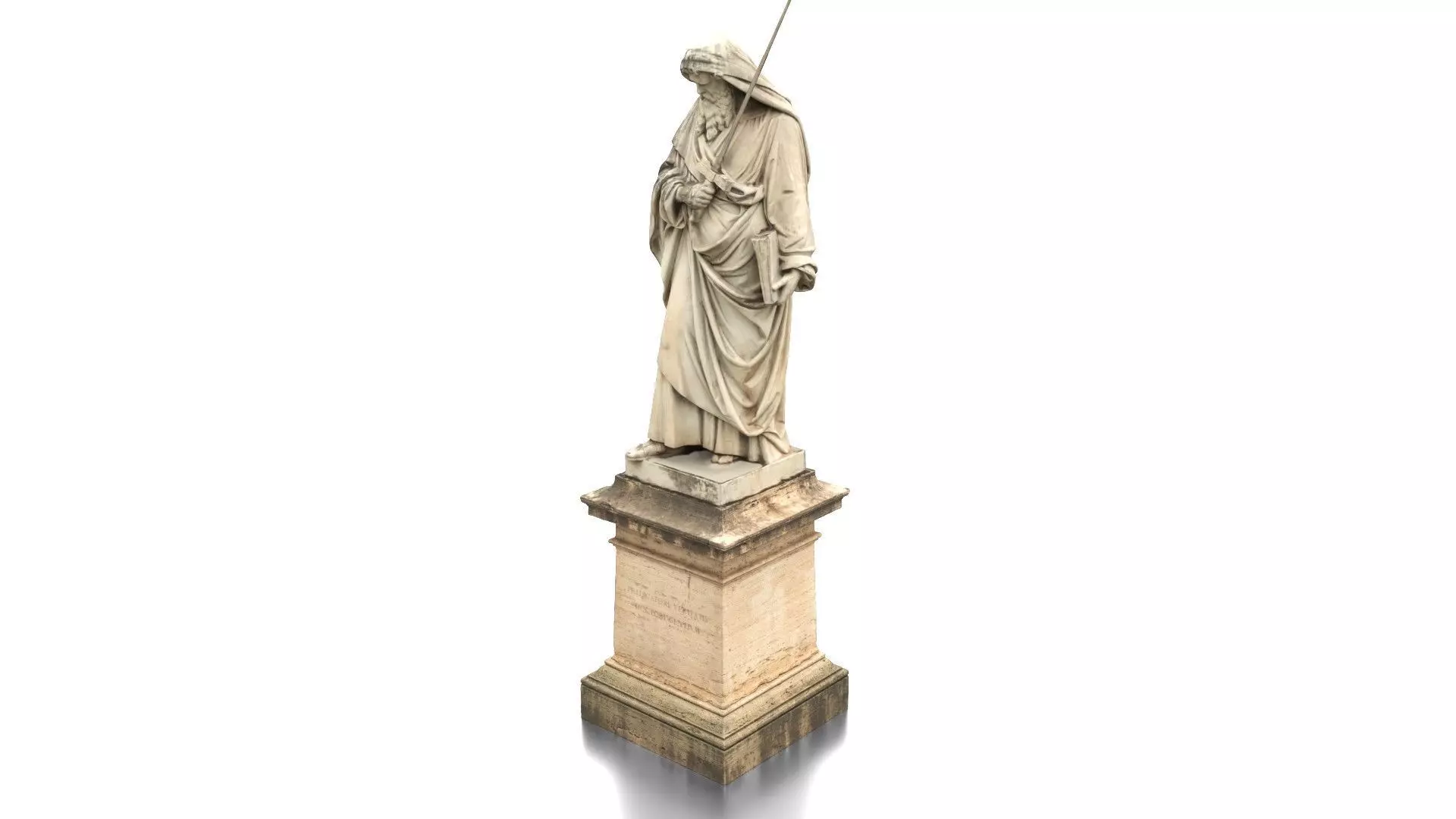 Saint Warrior Statue Low-poly 3D model_5