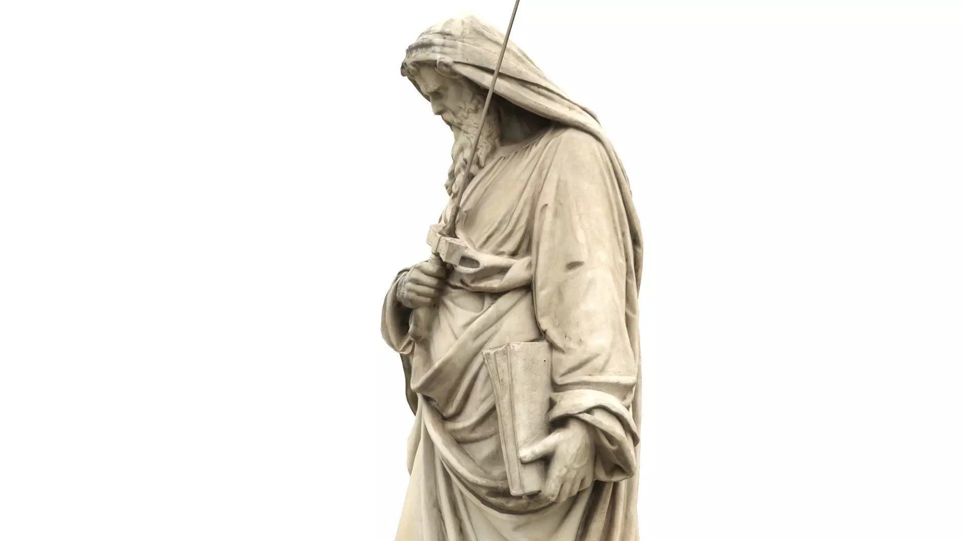 Saint Warrior Statue Low-poly 3D model_2