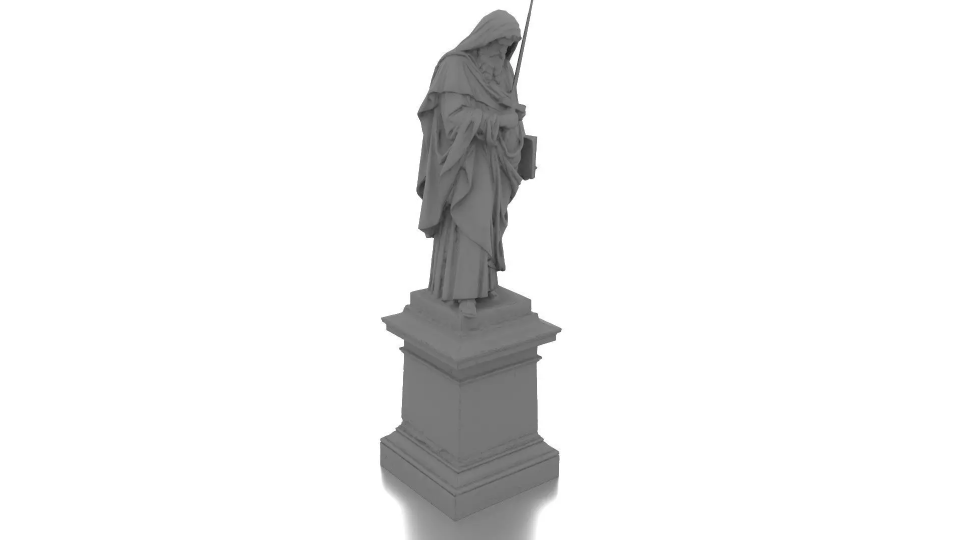Saint Warrior Statue Low-poly 3D model_8