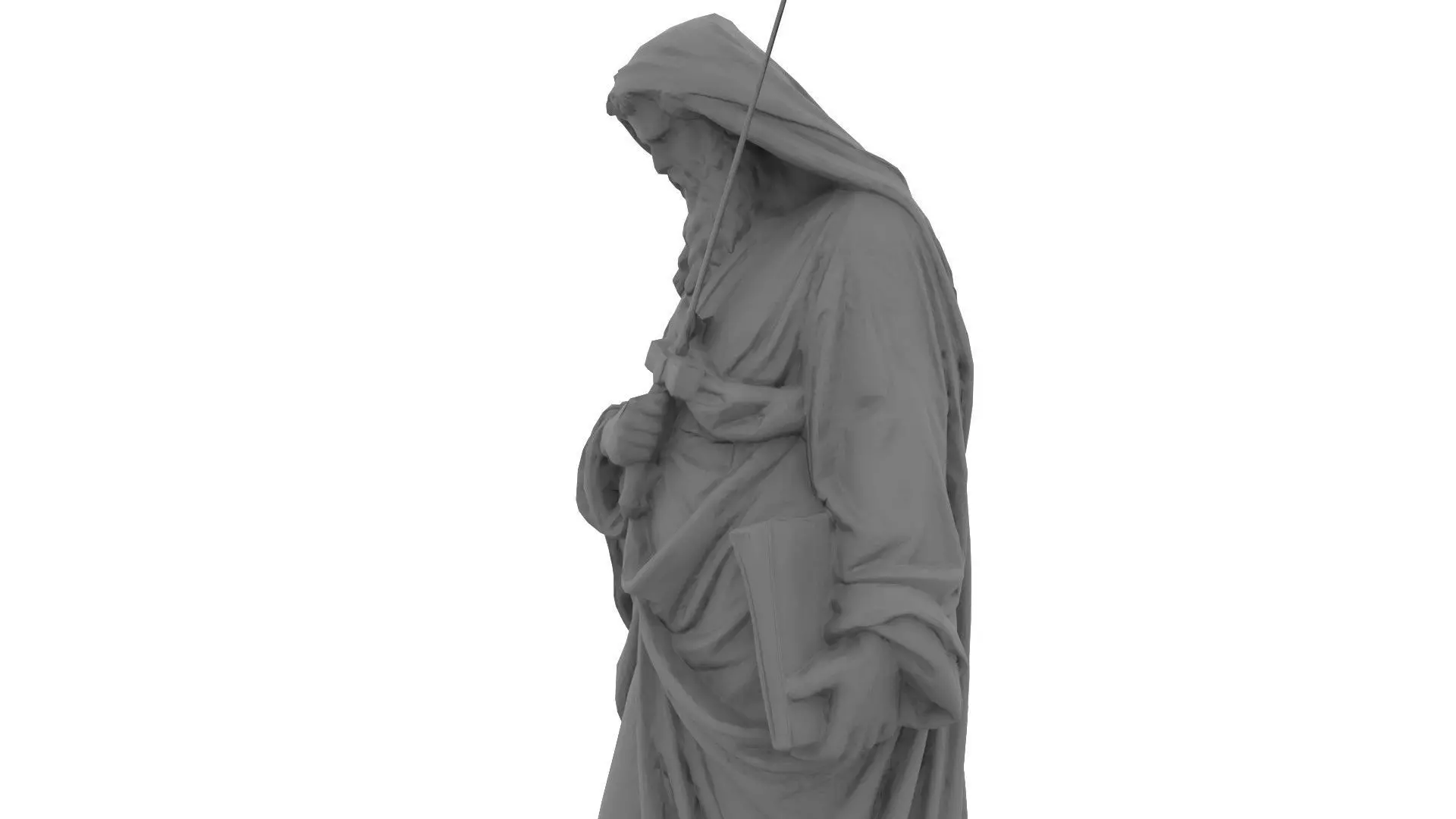 Saint Warrior Statue Low-poly 3D model_13