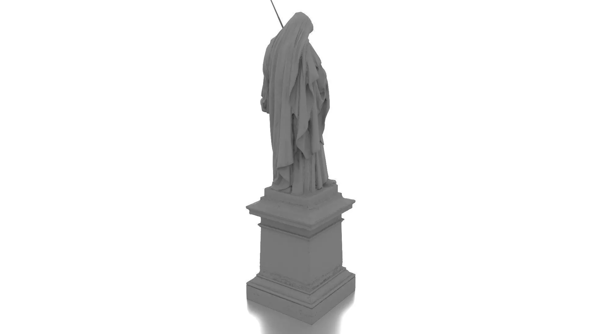 Saint Warrior Statue Low-poly 3D model_11