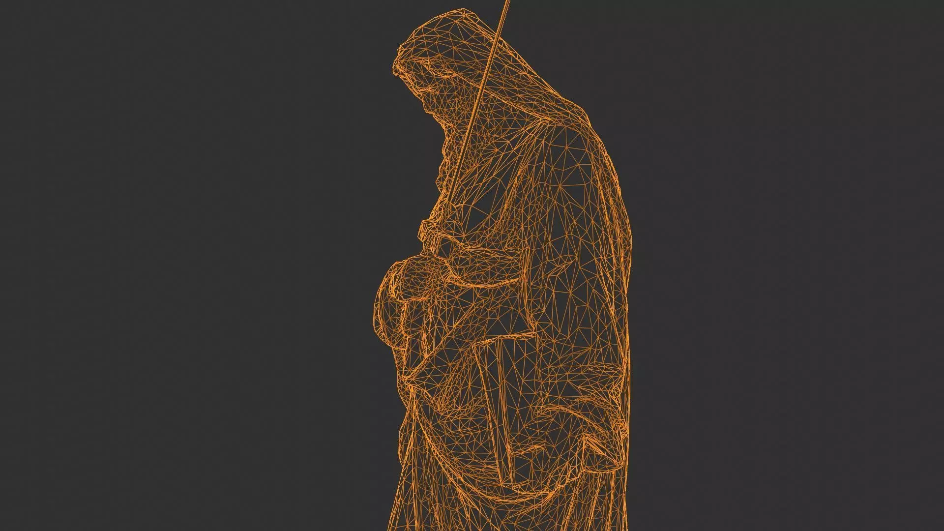 Saint Warrior Statue Low-poly 3D model_15