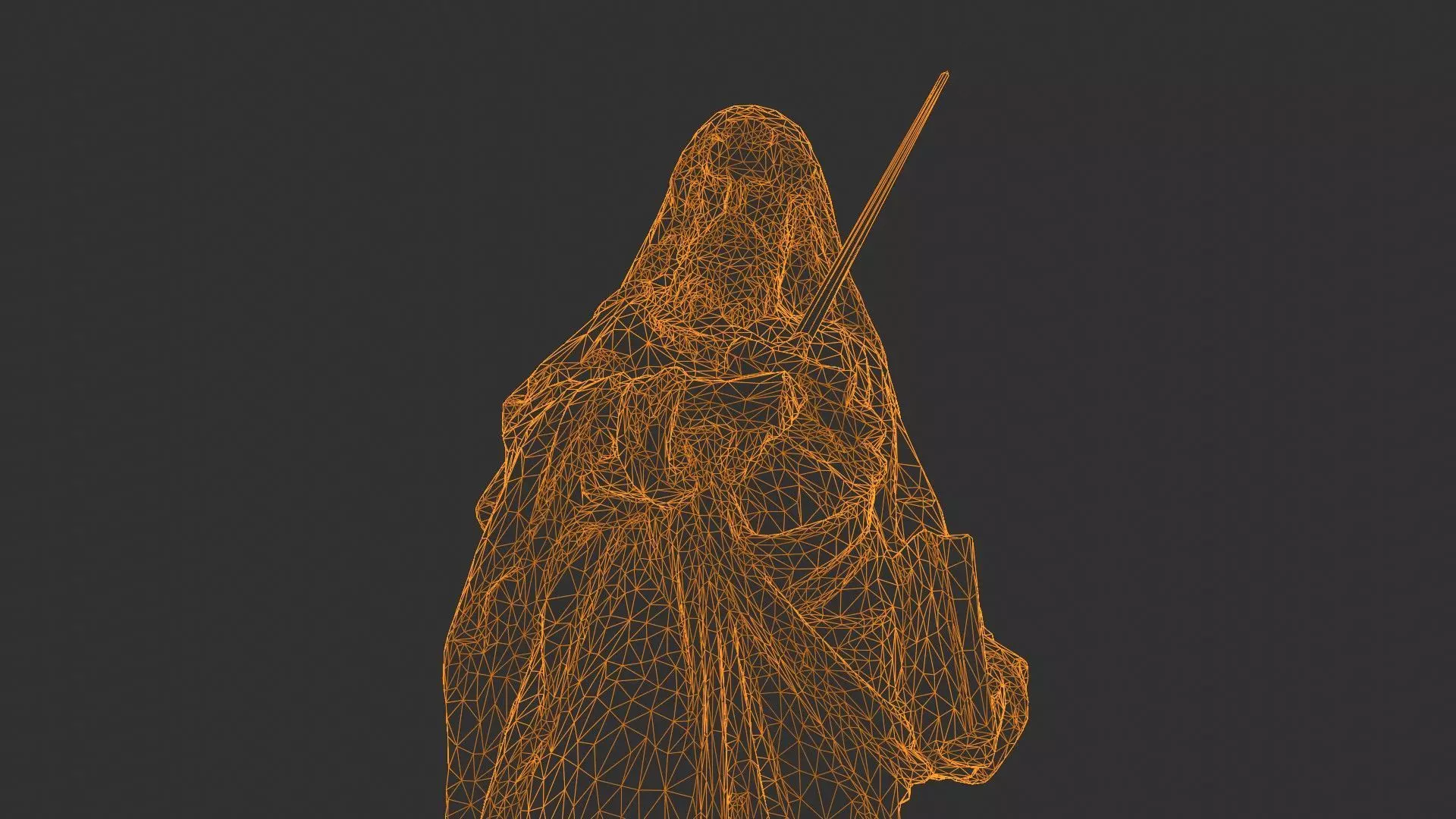 Saint Warrior Statue Low-poly 3D model_14