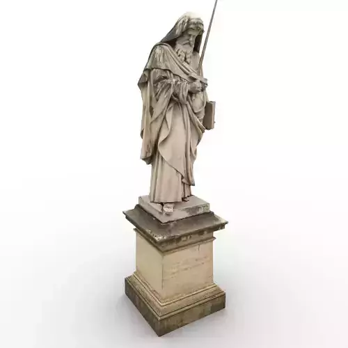 Saint Warrior Statue Low-poly 3D model