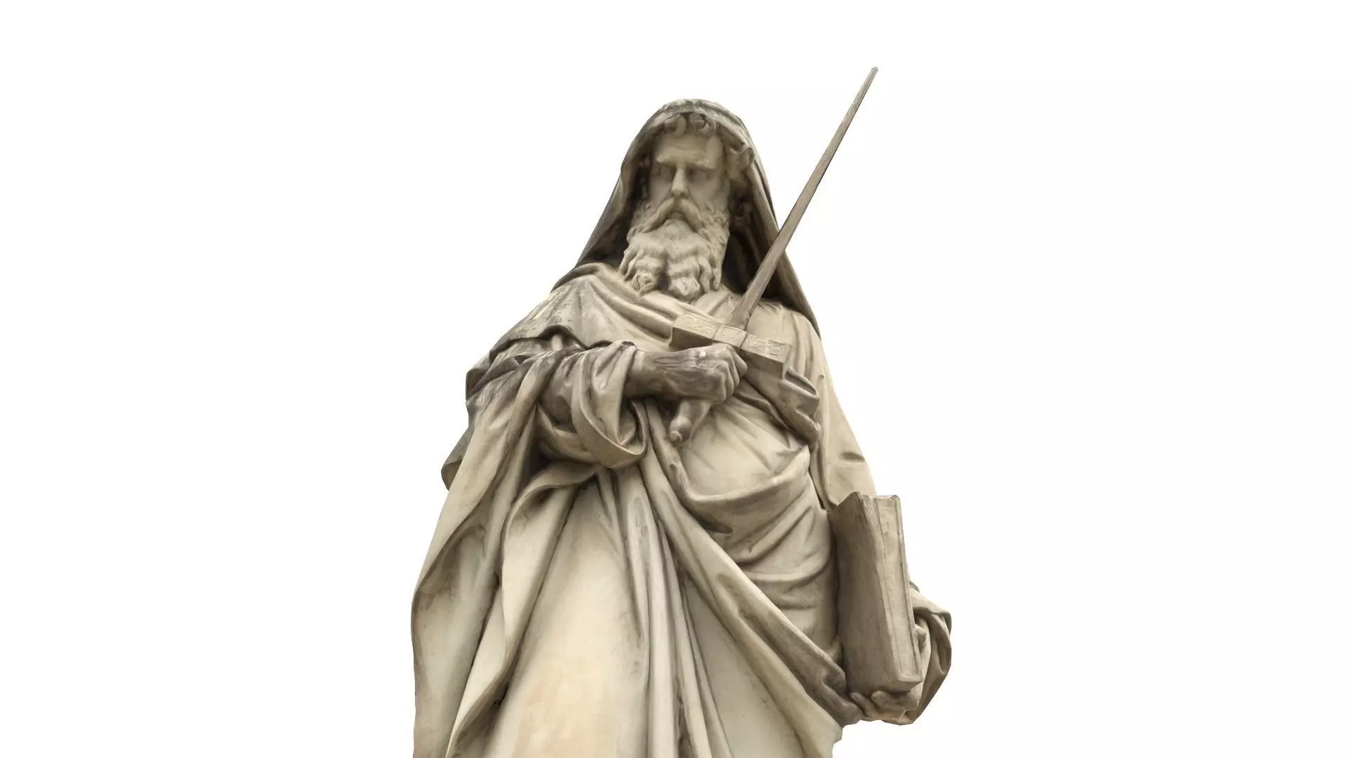 Saint Warrior Statue Low-poly 3D model_1