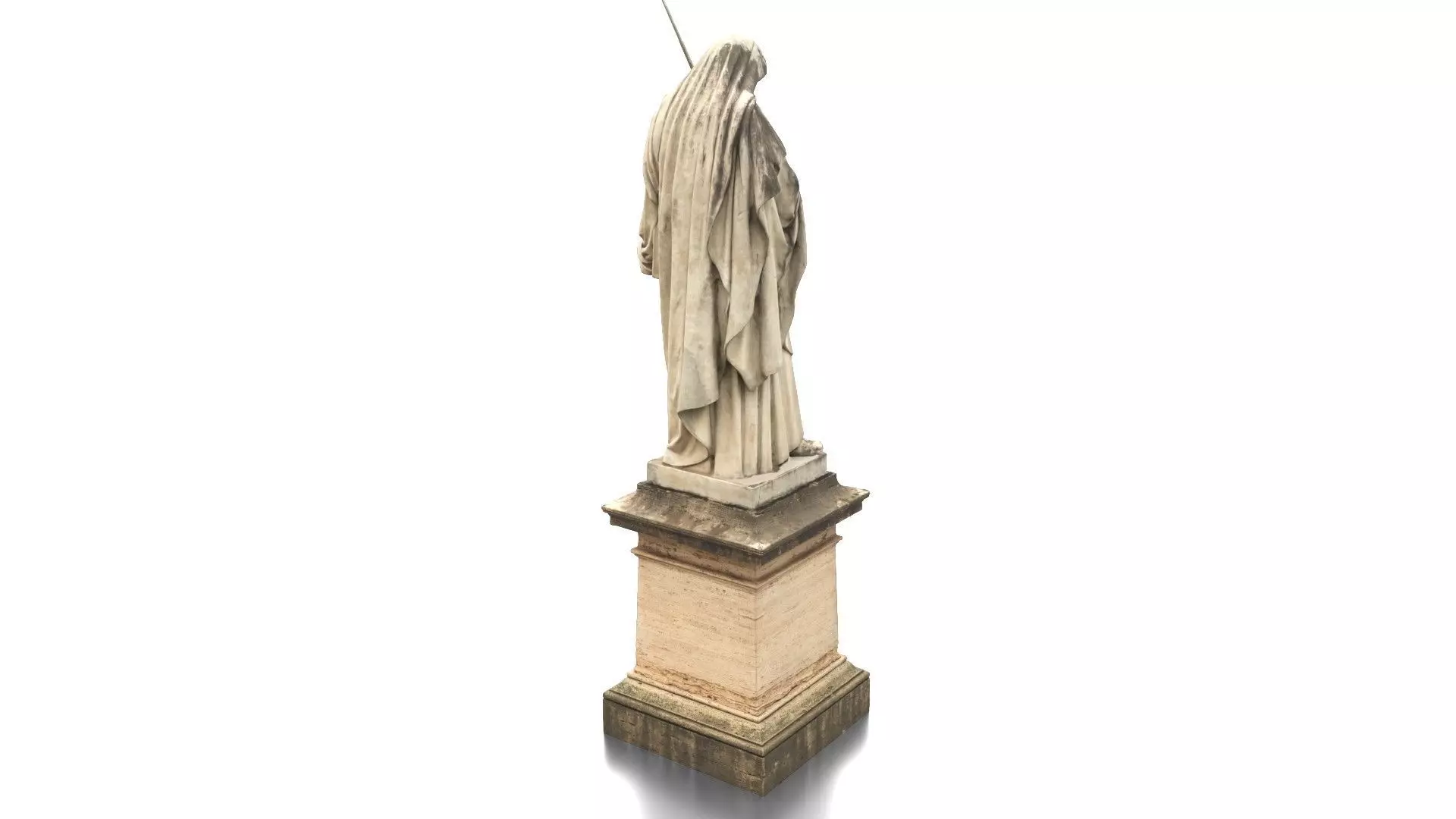 Saint Warrior Statue Low-poly 3D model_7