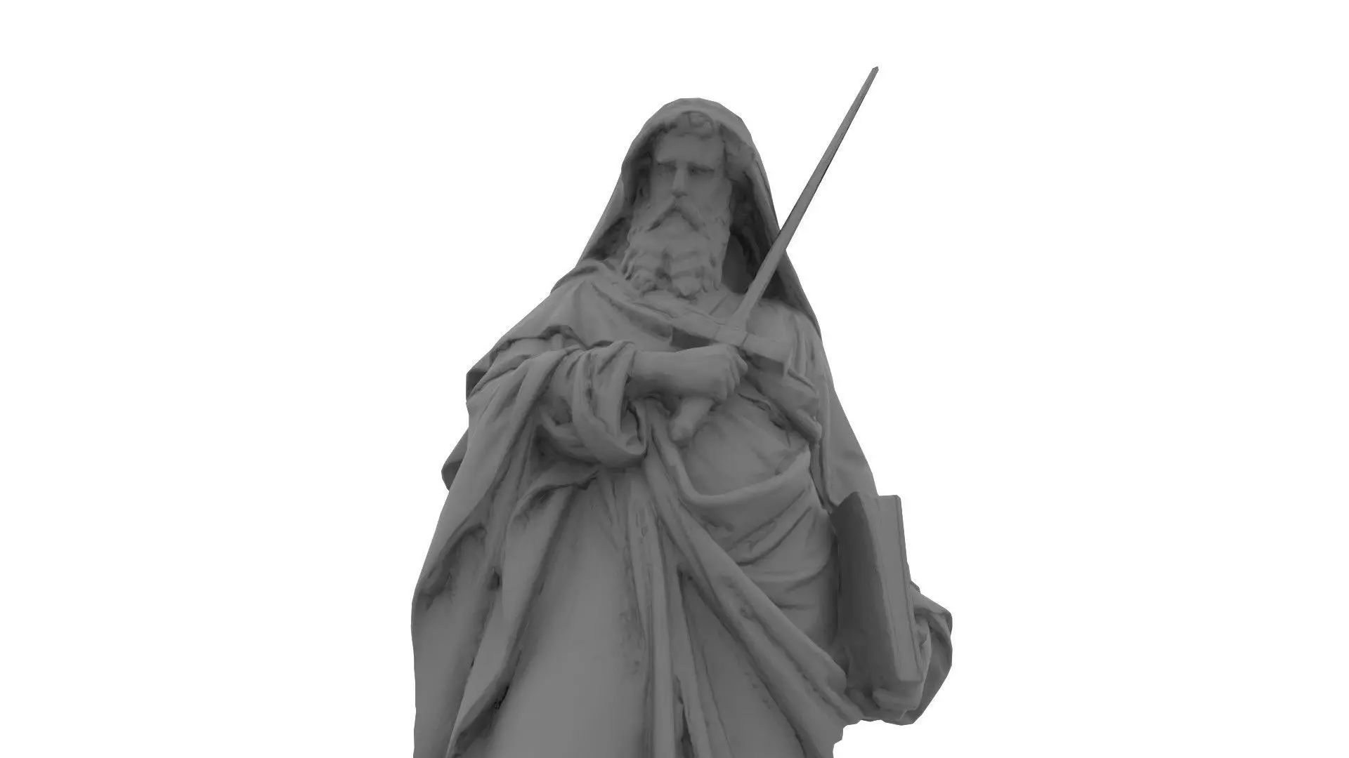Saint Warrior Statue Low-poly 3D model_12