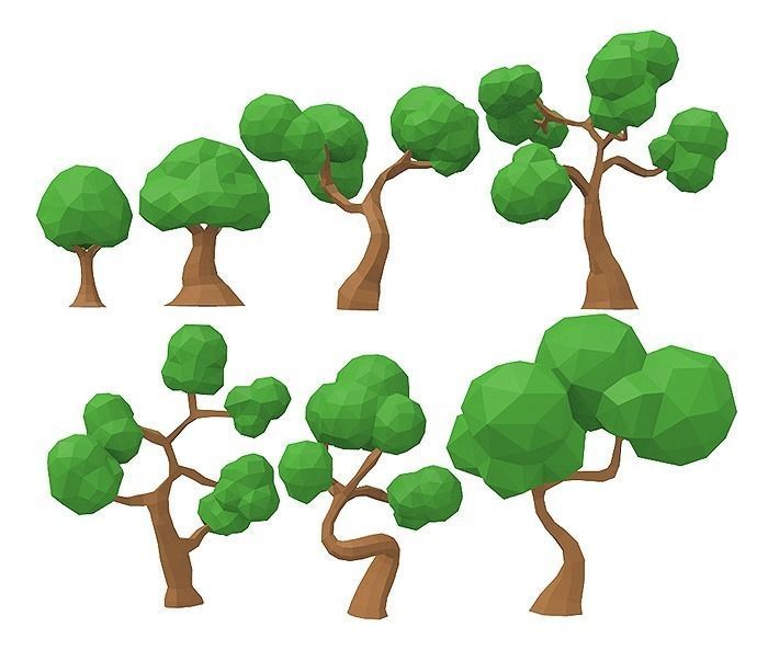 indie lowpoly tree pack Free low-poly 3D model